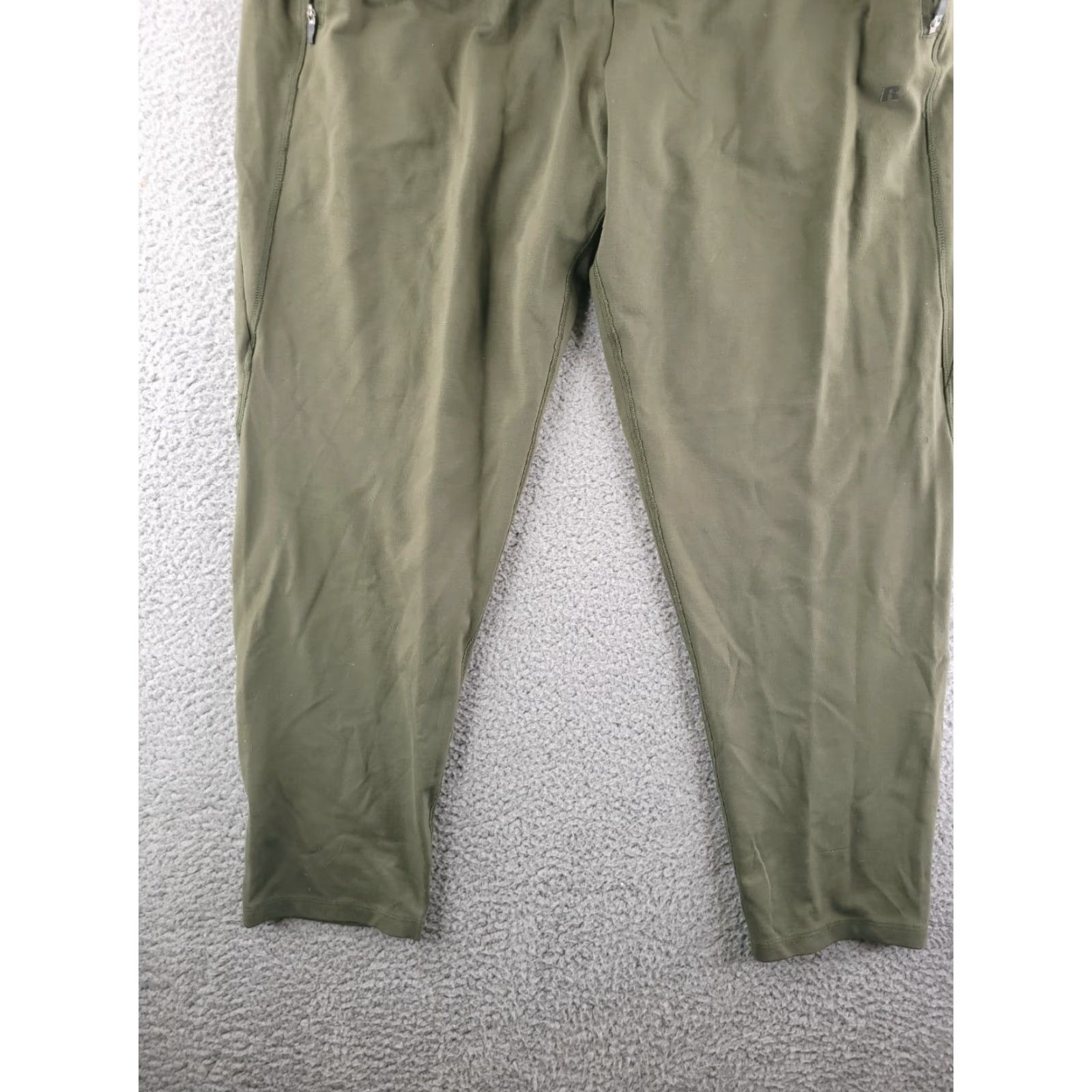 Olive Russell Sweatpants Mens XL Olive Green Lightweight Drawstring Tapered 28 In Inseam Activewear Pants Size US 36 / EU 52 - 5 Thumbnail