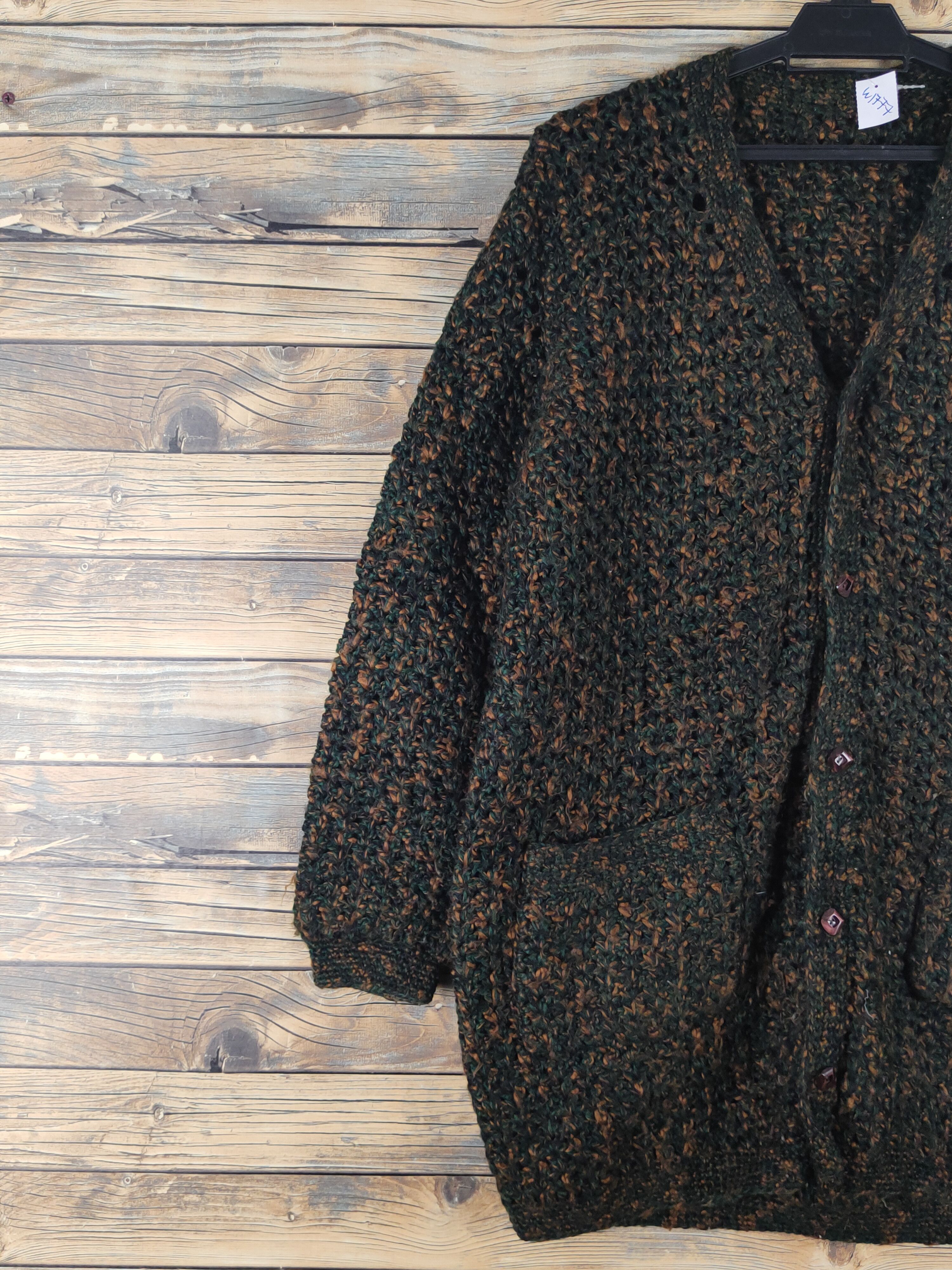 Japanese Brand Japan vintage Green Brown Knitwear cardigan Sweaters #W1777 Size US L / EU 52-54 / 3 - 3 Thumbnail