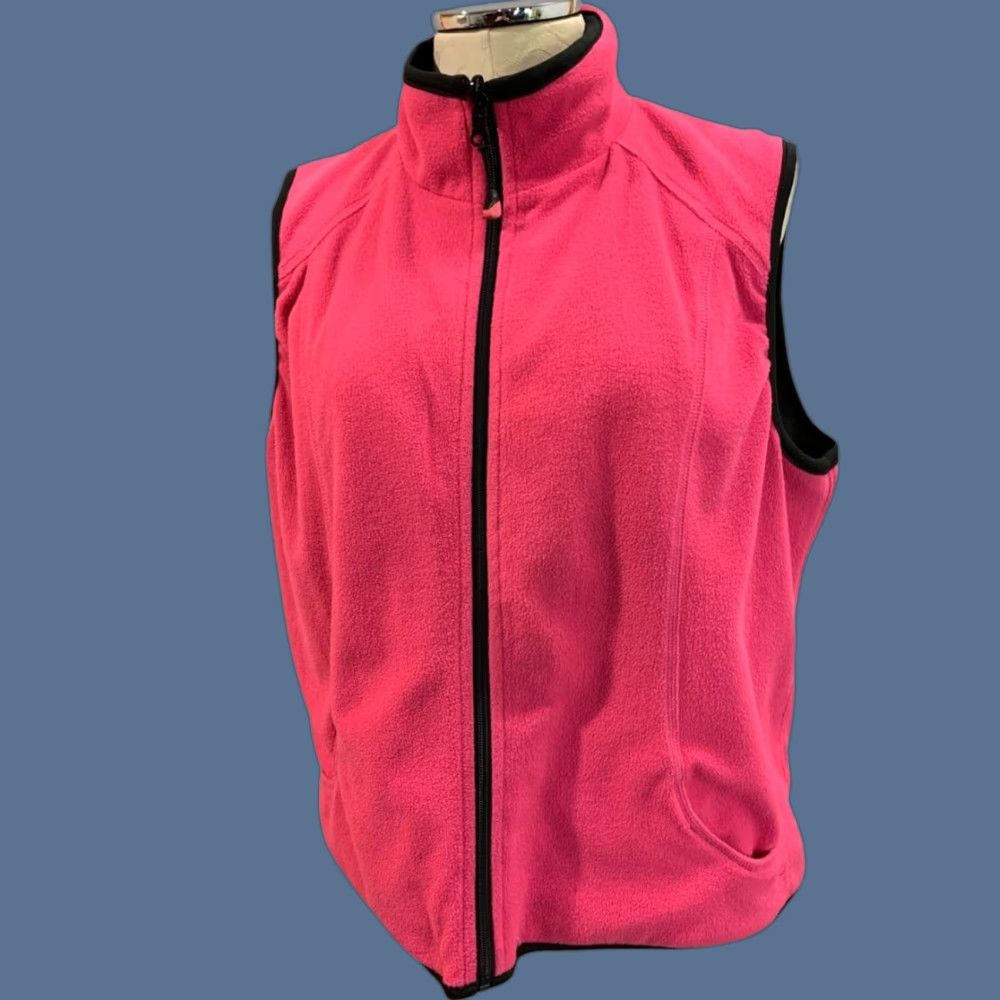 Oleg Cassini Oleg Cassini Sport Womens Reversible Fleece Pink Vest Full Zip Size XL Size XL / US 12-14 / IT 48-50 - 1 Thumbnail