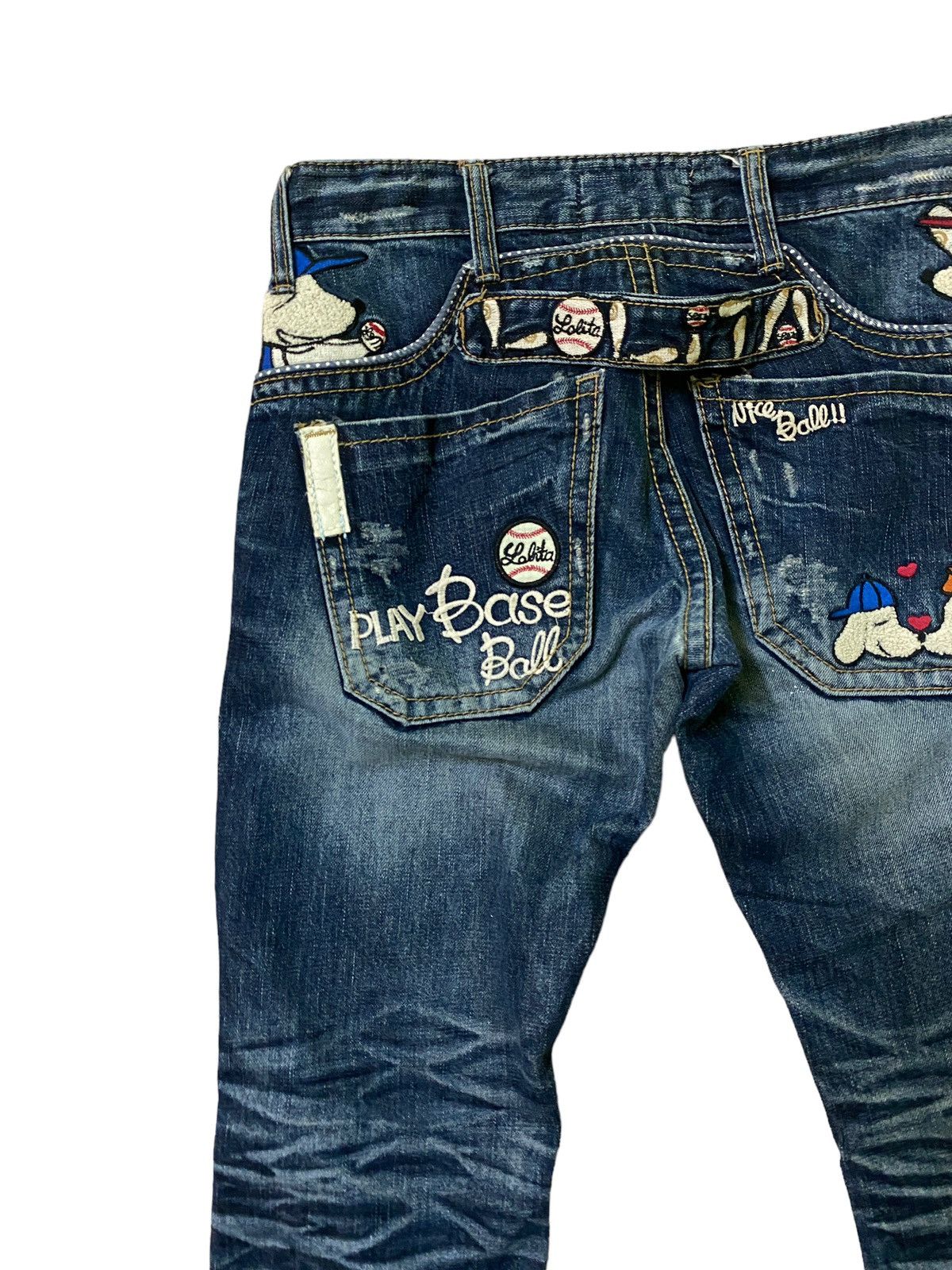 Japanese Brand × Vintage Rare Yoshitomo Nara Lolita Embroidered Jeans Size US 28 / EU 44 - 10 Thumbnail