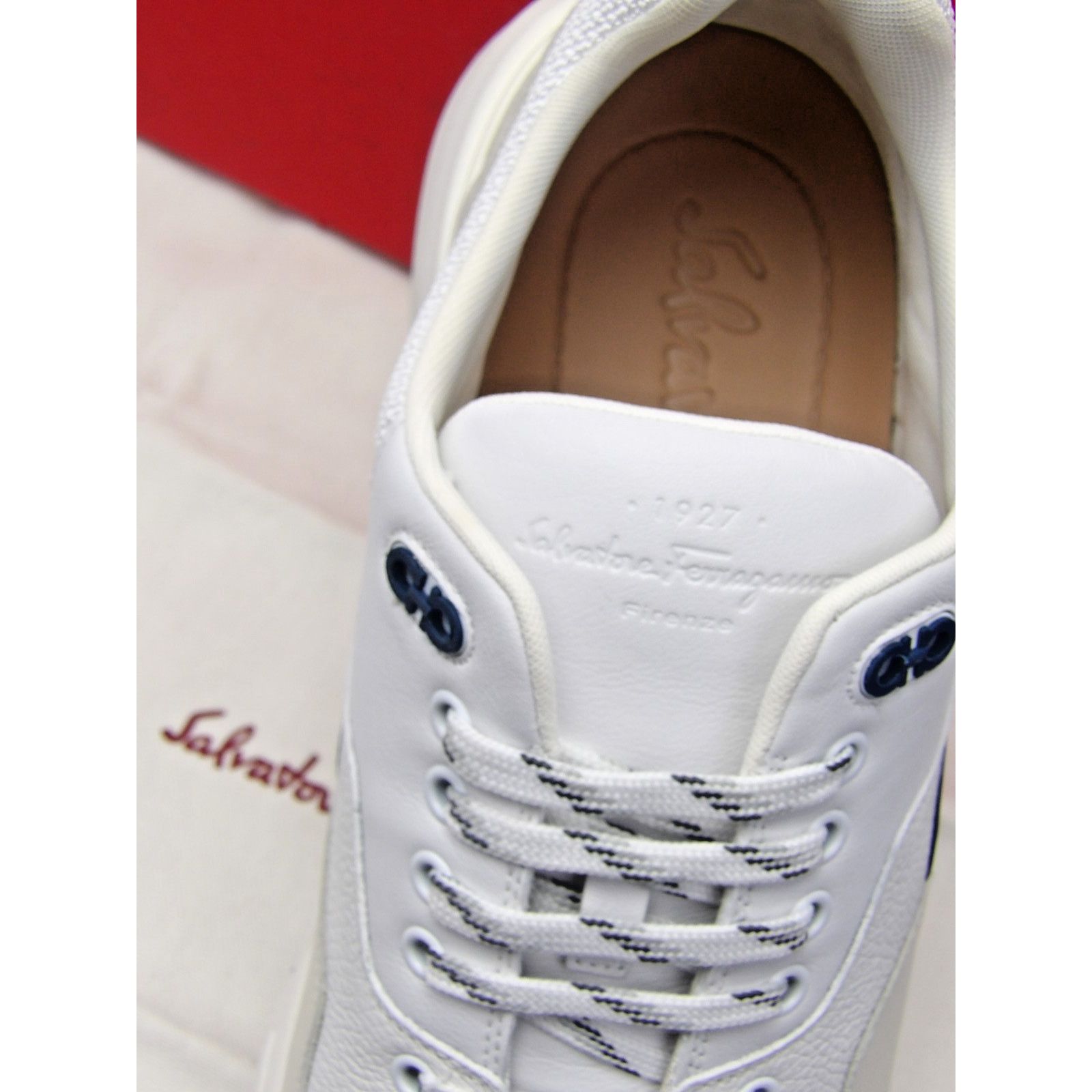 Salvatore Ferragamo FERRAGAMO COSMA LOW WHITE EATHER GANCINI MESH SNEAKERS 13 IT Size US 14 / EU 47 - 5 Thumbnail