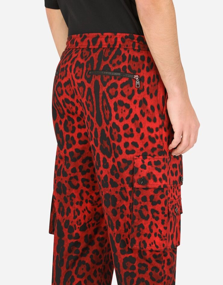 Dolce & Gabbana o1y0125 Leopard Print Cargo Pant in Red/Black Size US 42 / EU 58 - 5 Thumbnail