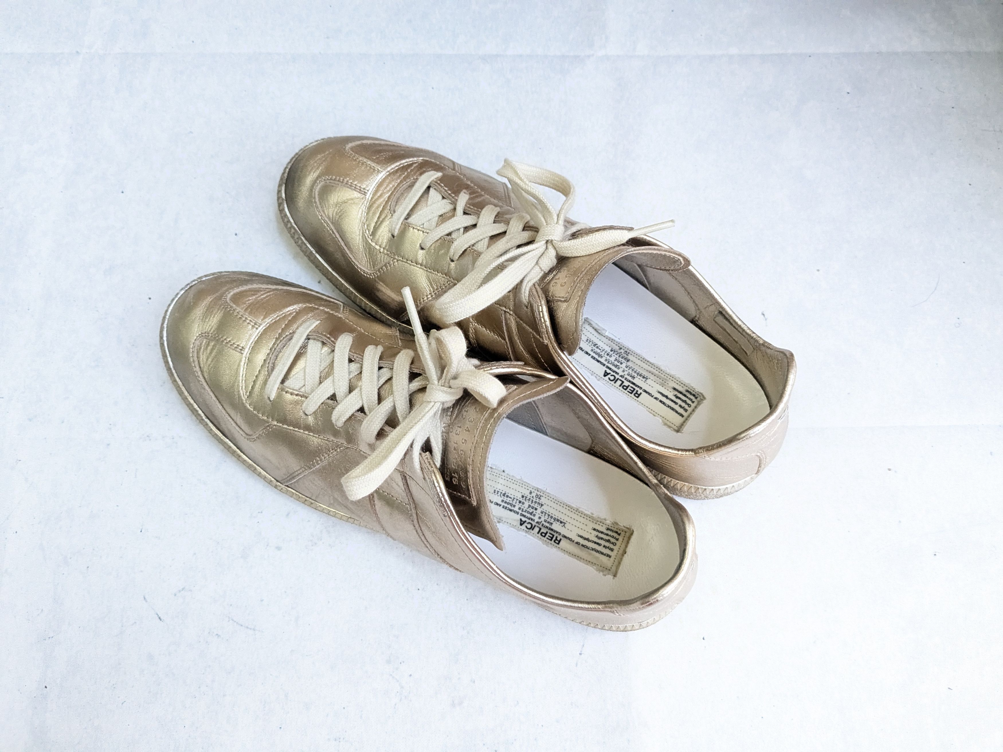 Maison Margiela Maison Margiela GAT Replica Gold 11 44 Low Tops Size US 11 / EU 44 - 23 Thumbnail