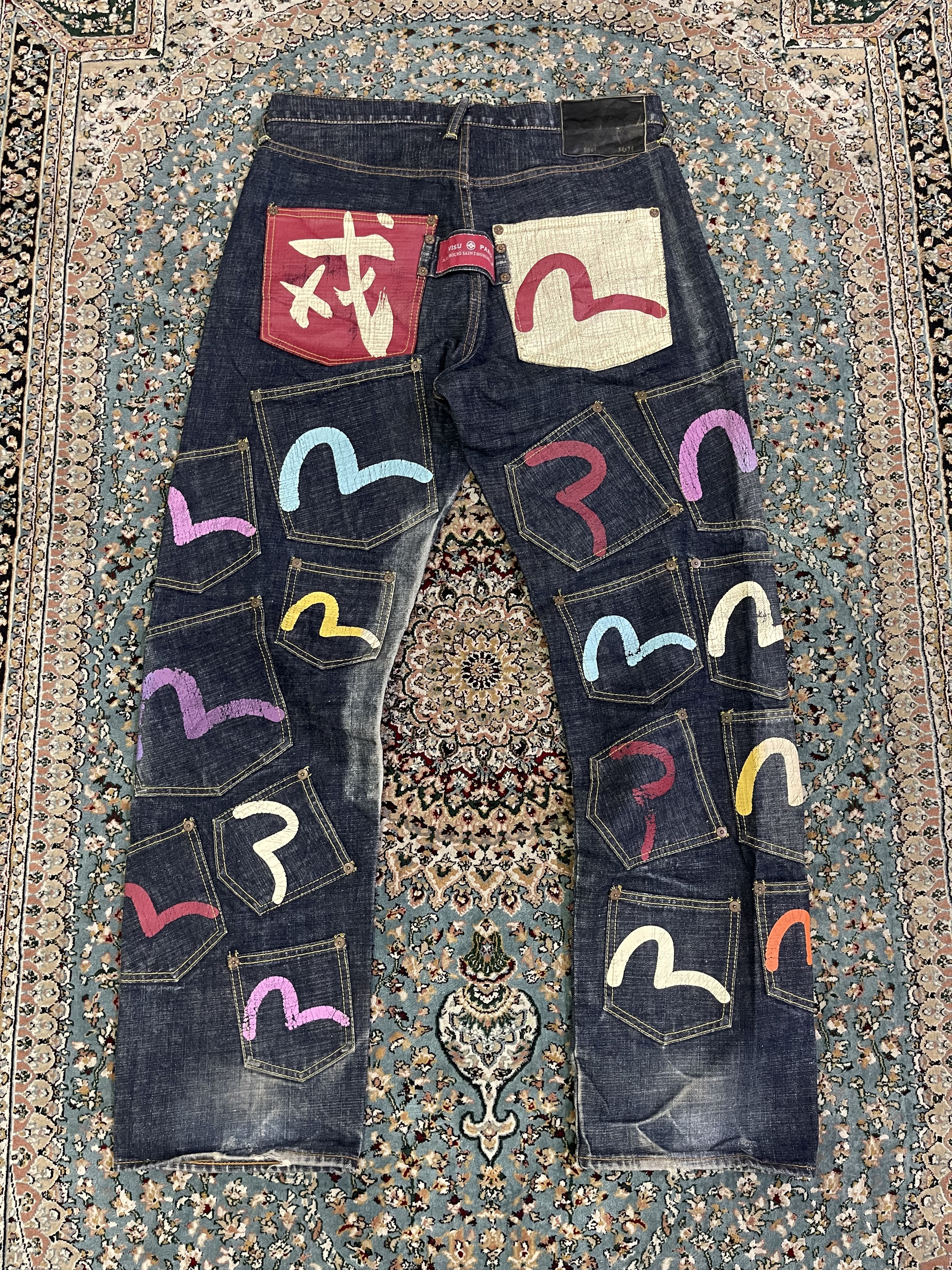 Evisu Vtg RARE Evisu Multipocket Underlicense China Selvedge sz 34 Size US 34 / EU 50 - 1 Thumbnail