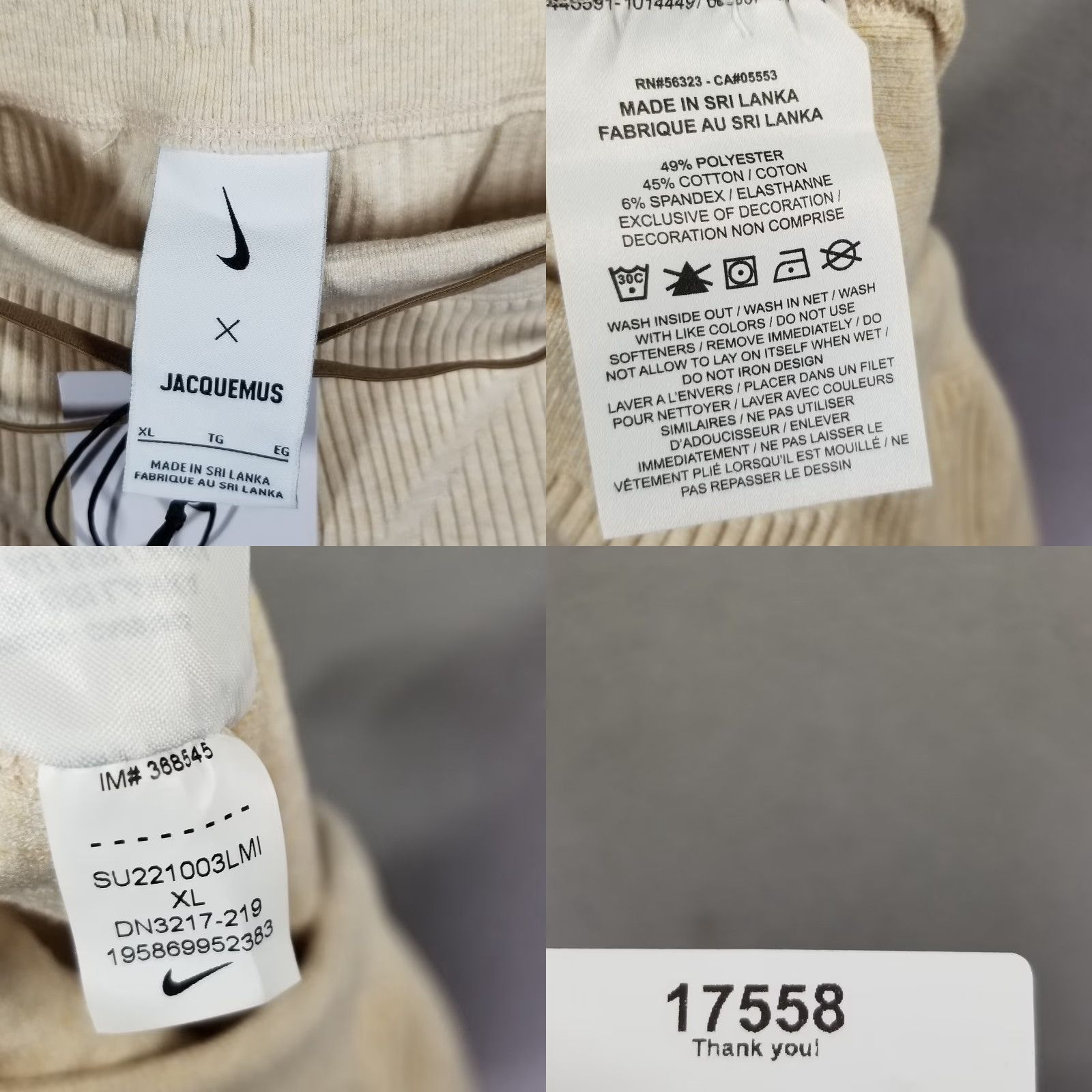 Nike Nike Jacquemus x Jacquemus X Women's Shorts XL DN3217-219 Pearl White Sexy NWT 10 Football? Size 40" / US 18 - 8 Thumbnail