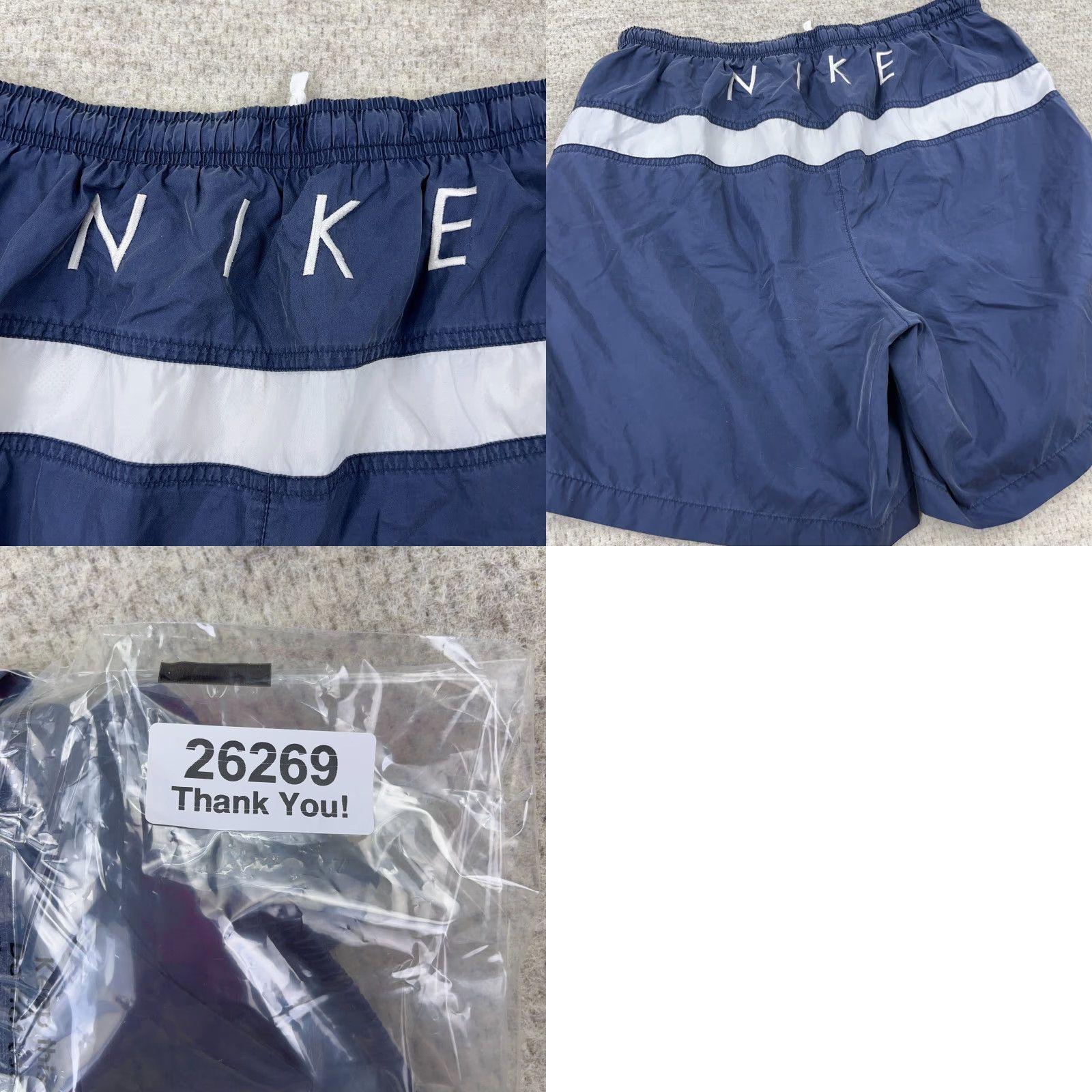 Nike VINTAGE Nike Swim Trunks Men Large Navy Blue Bored Shorts Spellout 2000s Swim Trunks Nike Men L Navy Blue 2000s Size US 33 - 9 Thumbnail