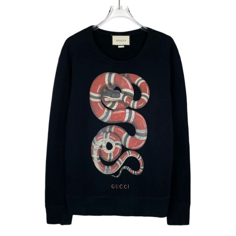 Gucci Gucci Logo ring snake print round neck black cotton long-sl Size US S / EU 44-46 / 1 - 1 Thumbnail