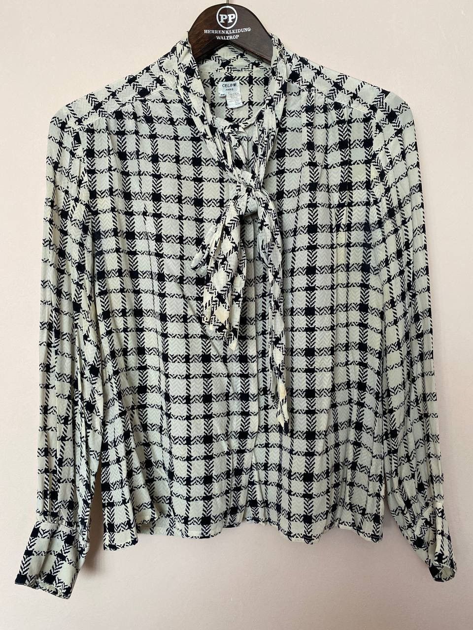 Celine Celine 80s archive vintage 100% silk blouse shirt Size L / US 10 / IT 46 - 2 Thumbnail