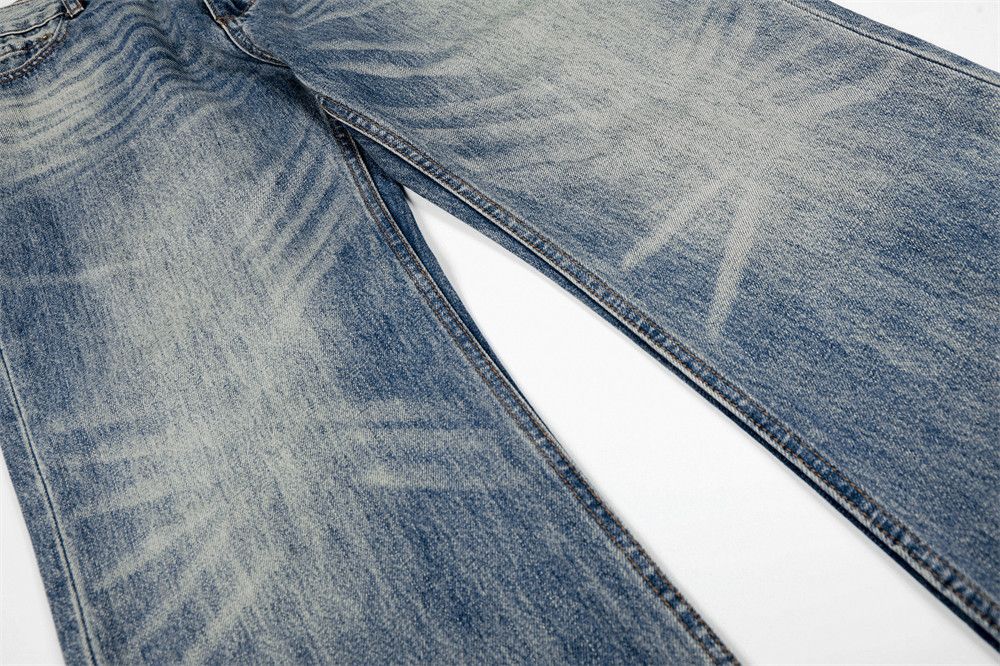 Jean American retro loose casual men's punk washed jeans Size US 32 / EU 48 - 4 Thumbnail