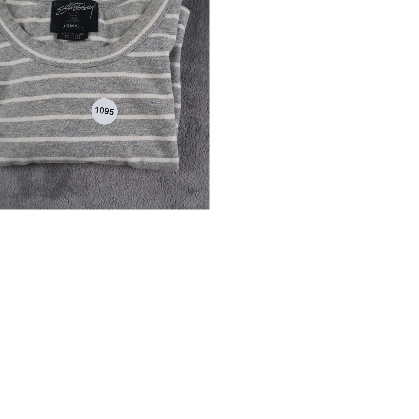 Vintage VINTAGE? STUSSY Cropped Long Sleeve T-Shirt Women XS Gray Embroidered Striped Knit Cotton Blend Shirt Ladies/ Womens? Size XS / US 0-2 / IT 36-38 - 10 Thumbnail