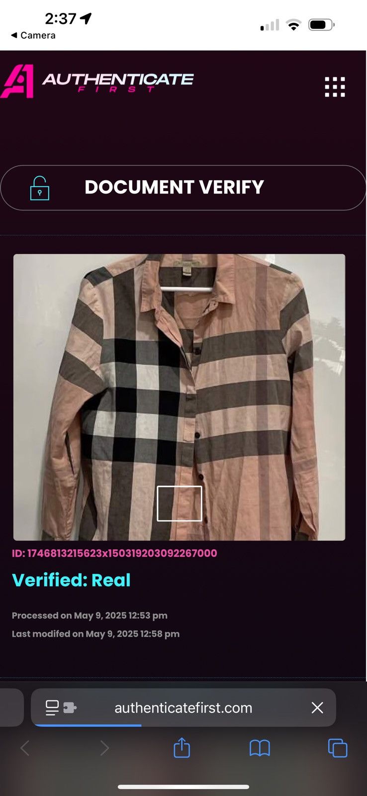 Burberry Burberry Lace Nova Check Print Cotton Button Down Long Shirt Size S / US 4 / IT 40 - 10 Thumbnail