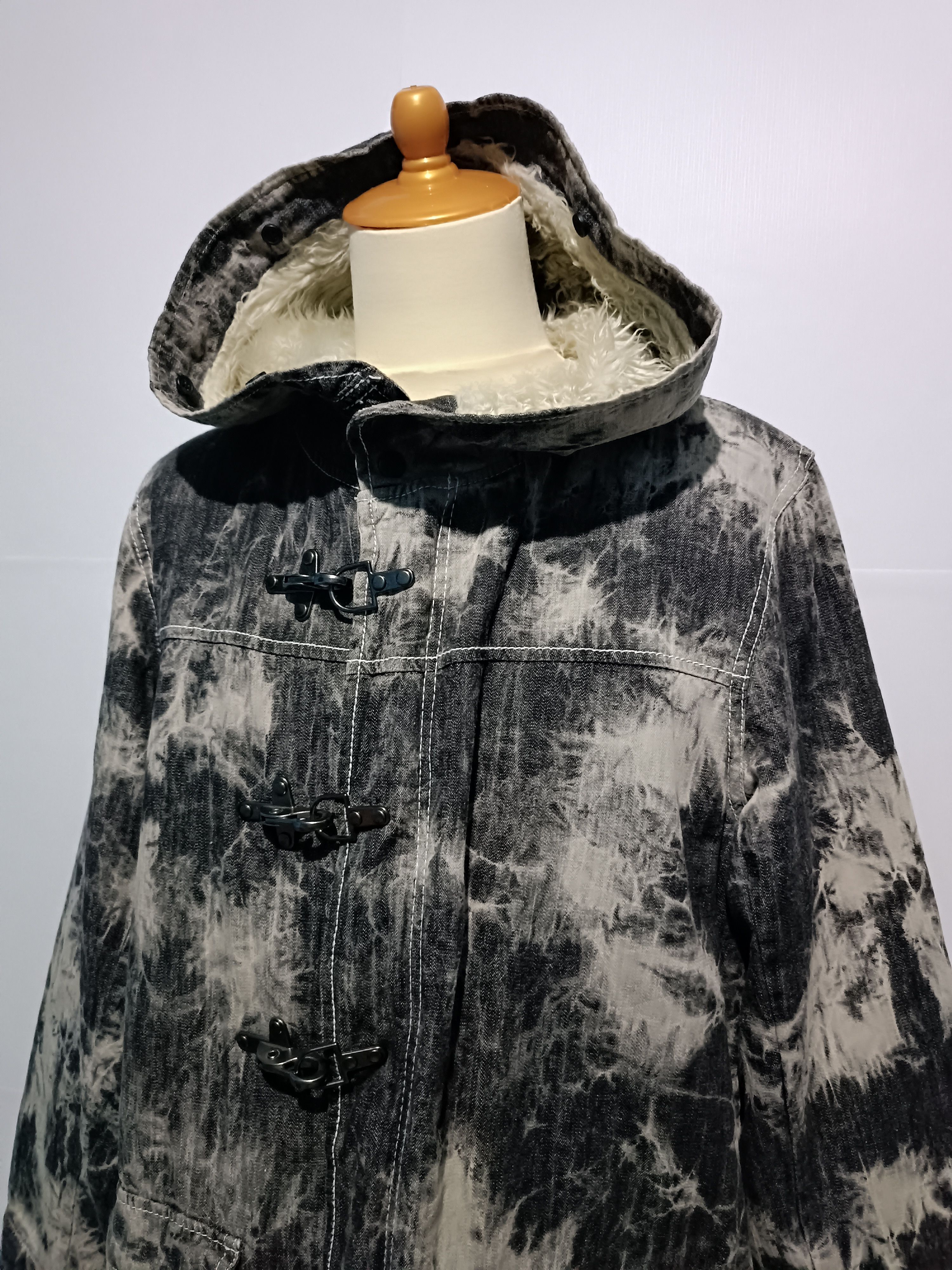 Japanese Brand × Tornado Mart Ventina Design Print Padded Parka in Wash Black Size US L / EU 52-54 / 3 - 3 Thumbnail