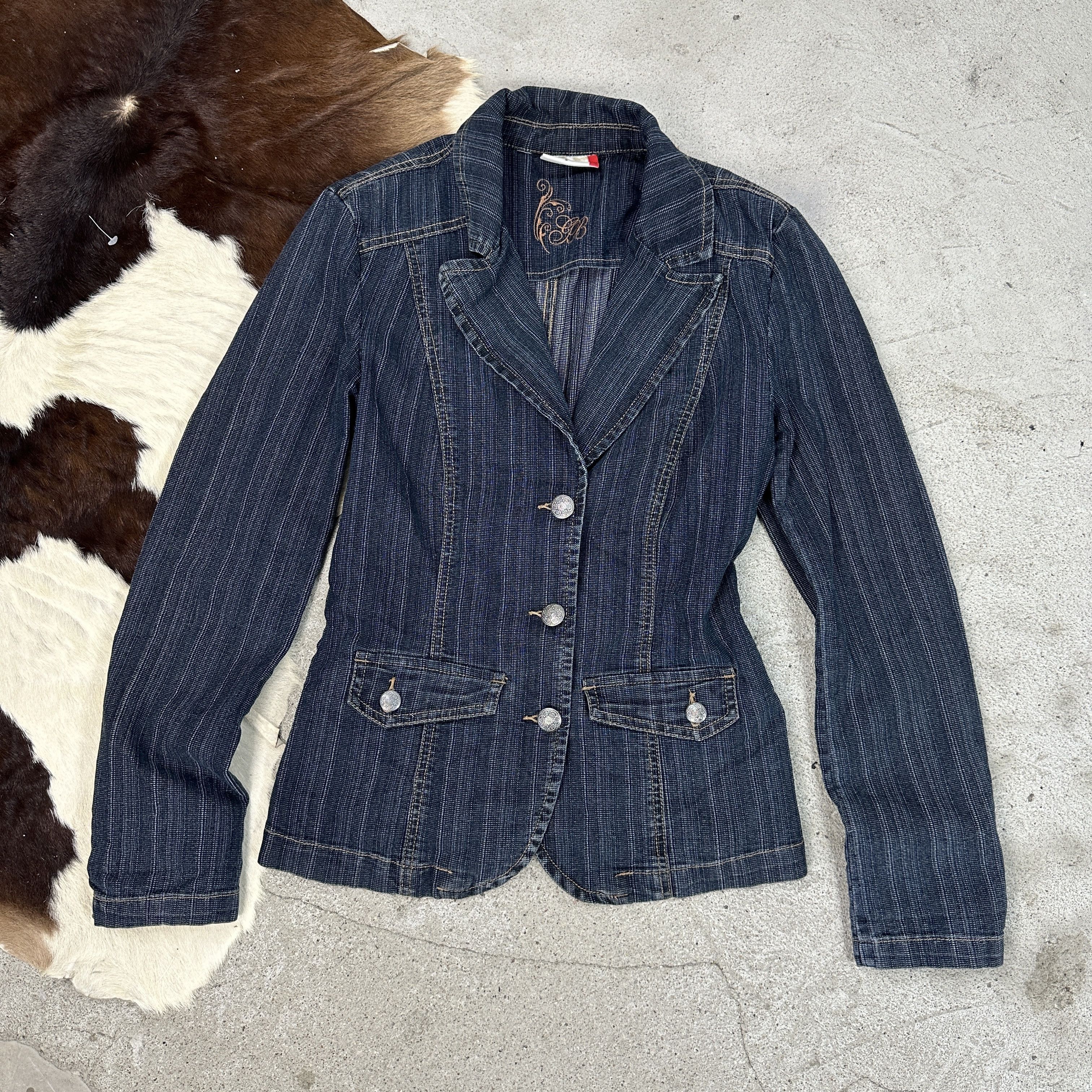 Vintage Vintage Denim Preppy Casual Stripped Butonned 00s Jacket Size M / US 6-8 / IT 42-44 - 2 Thumbnail