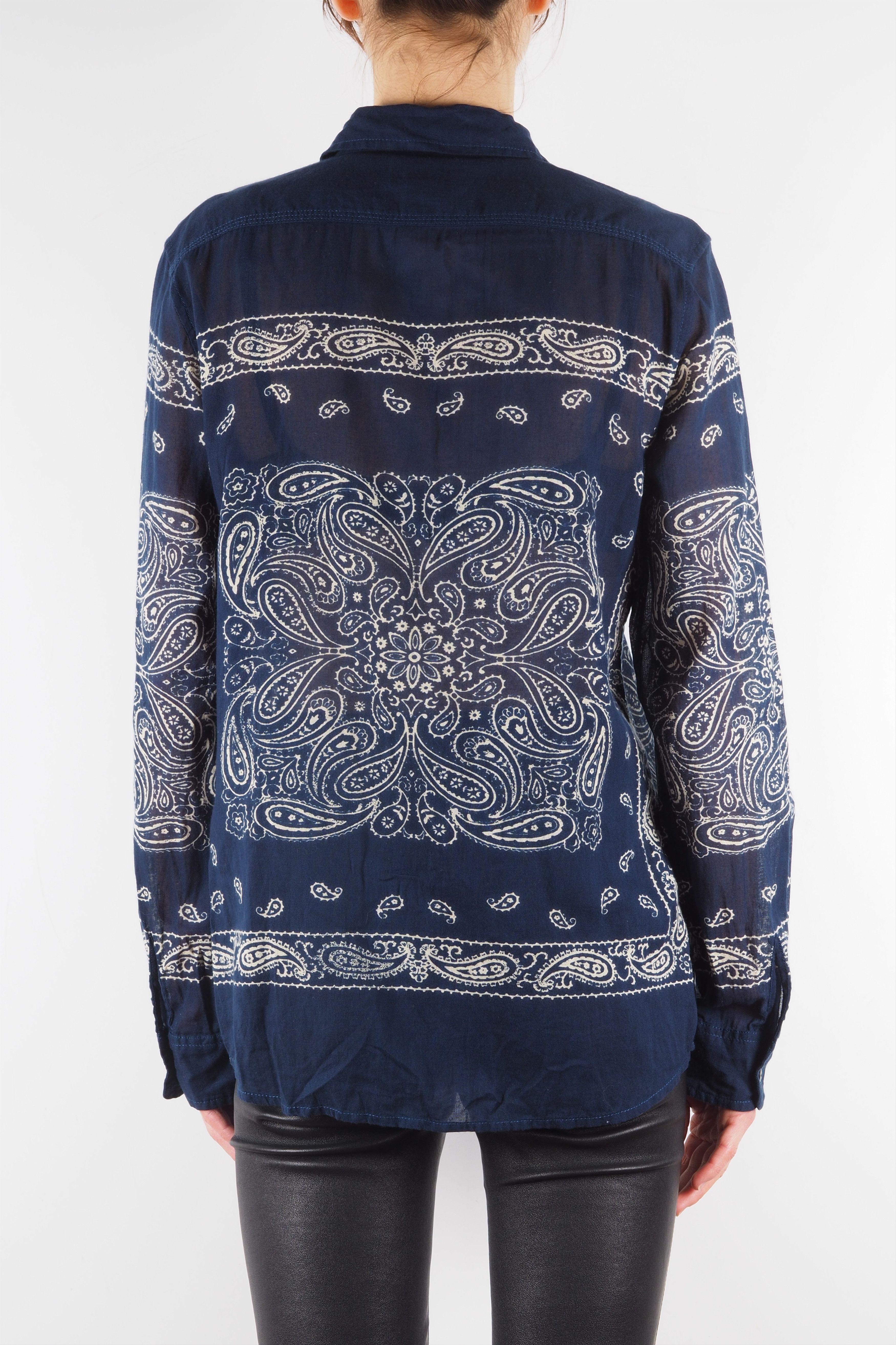 Denim & Supply Ralph Lauren × Ralph Lauren Denim & Supply Ralph Lauren Blue Paisley Long Sleeve Shirt Size S / US 4 / IT 40 - 2 Thumbnail