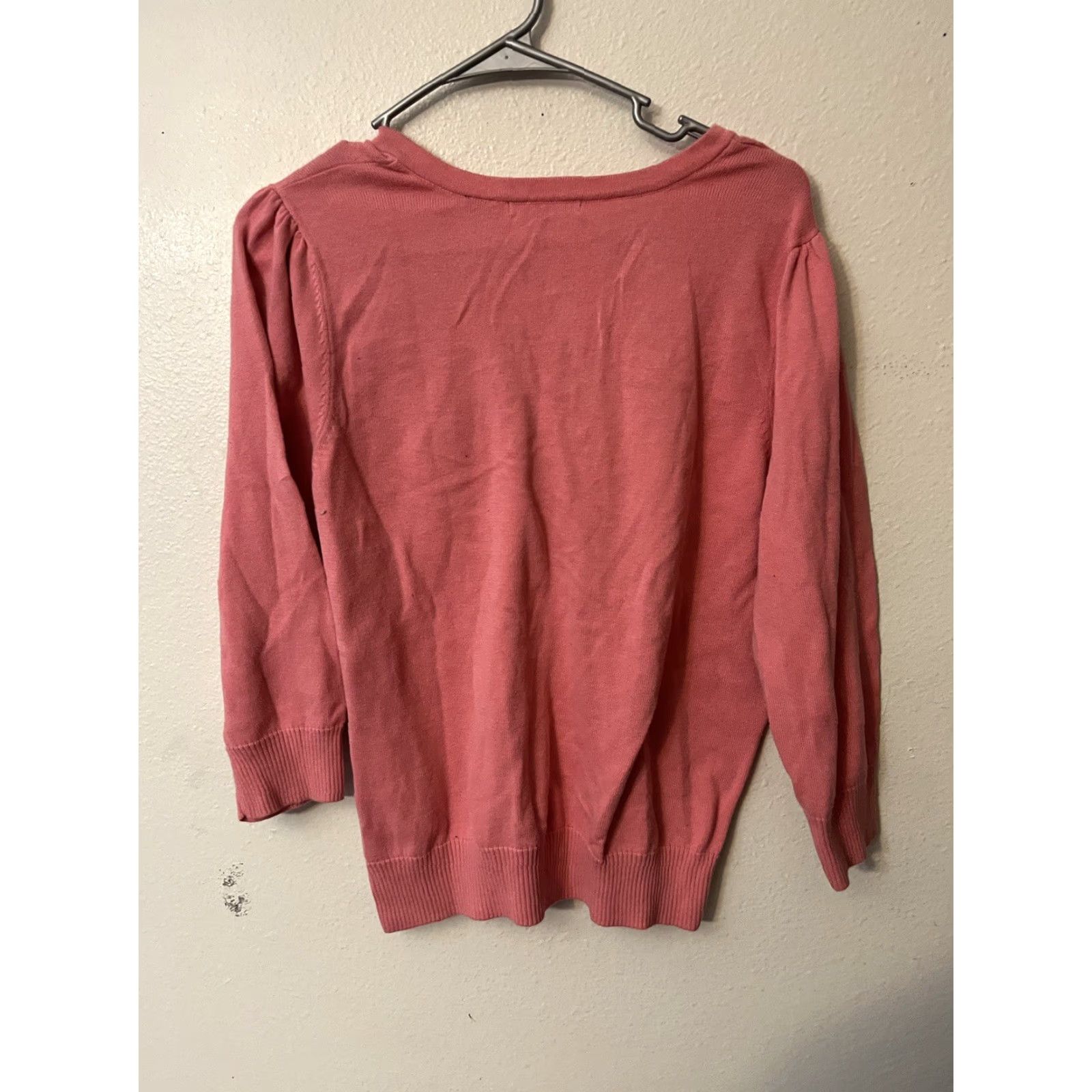 Pinko VINTAGE Jeanne Pierre WOMENS Sweater 3/4 Sleeve Pink Pullover V-Neck L Large Women's Knit Shirt Size L / US 10 / IT 46 - 2 Thumbnail
