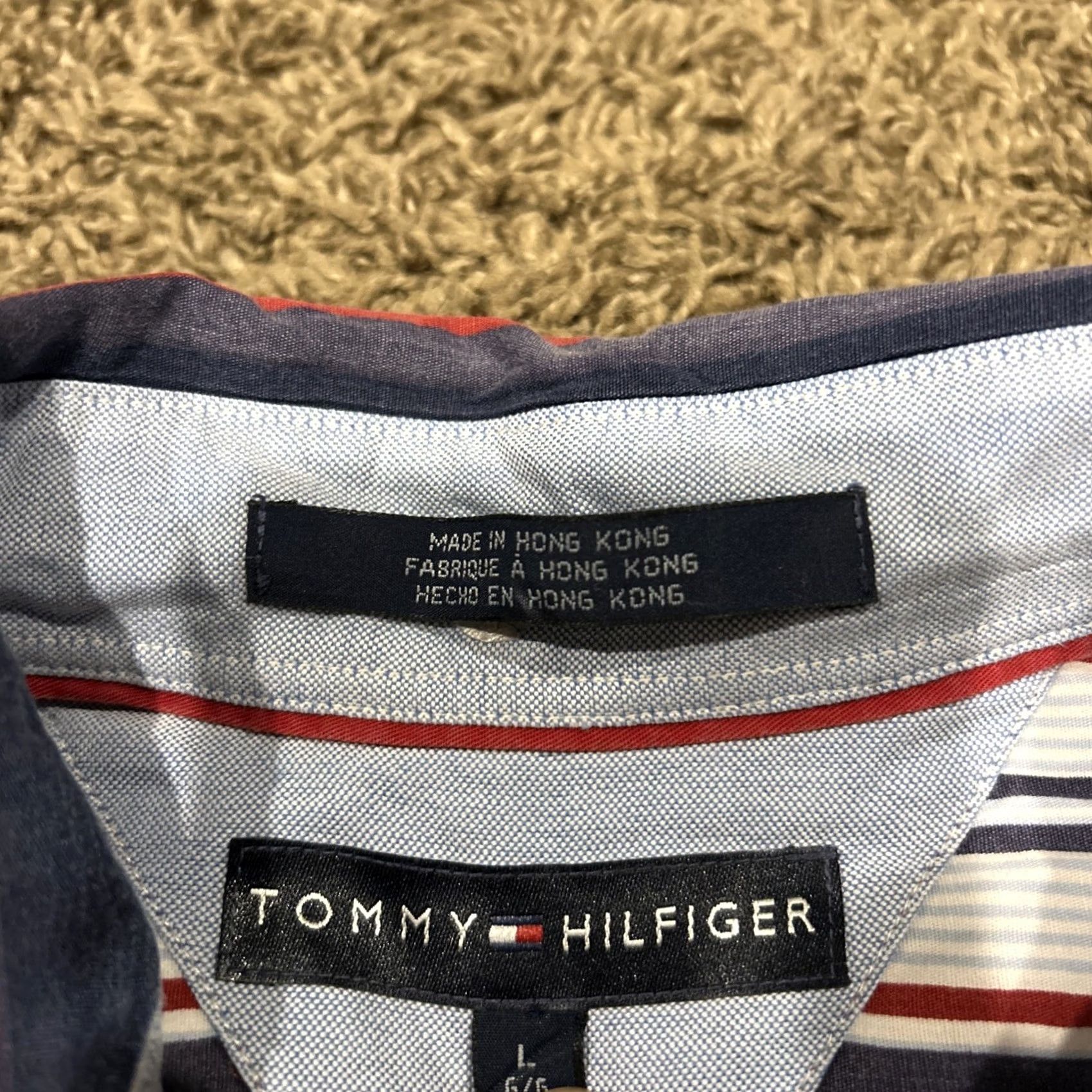 Tommy Hilfiger Tommy Hilfiger Shirt Button-Up Striped Red Cotton L Men Size US L / EU 52-54 / 3 - 2 Thumbnail