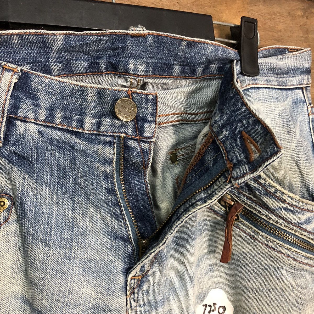 Japanese Brand Monsieur Nicole Blue Distressed Denim Pants #7330 Size 32" / US 10 / IT 46 - 12 Thumbnail