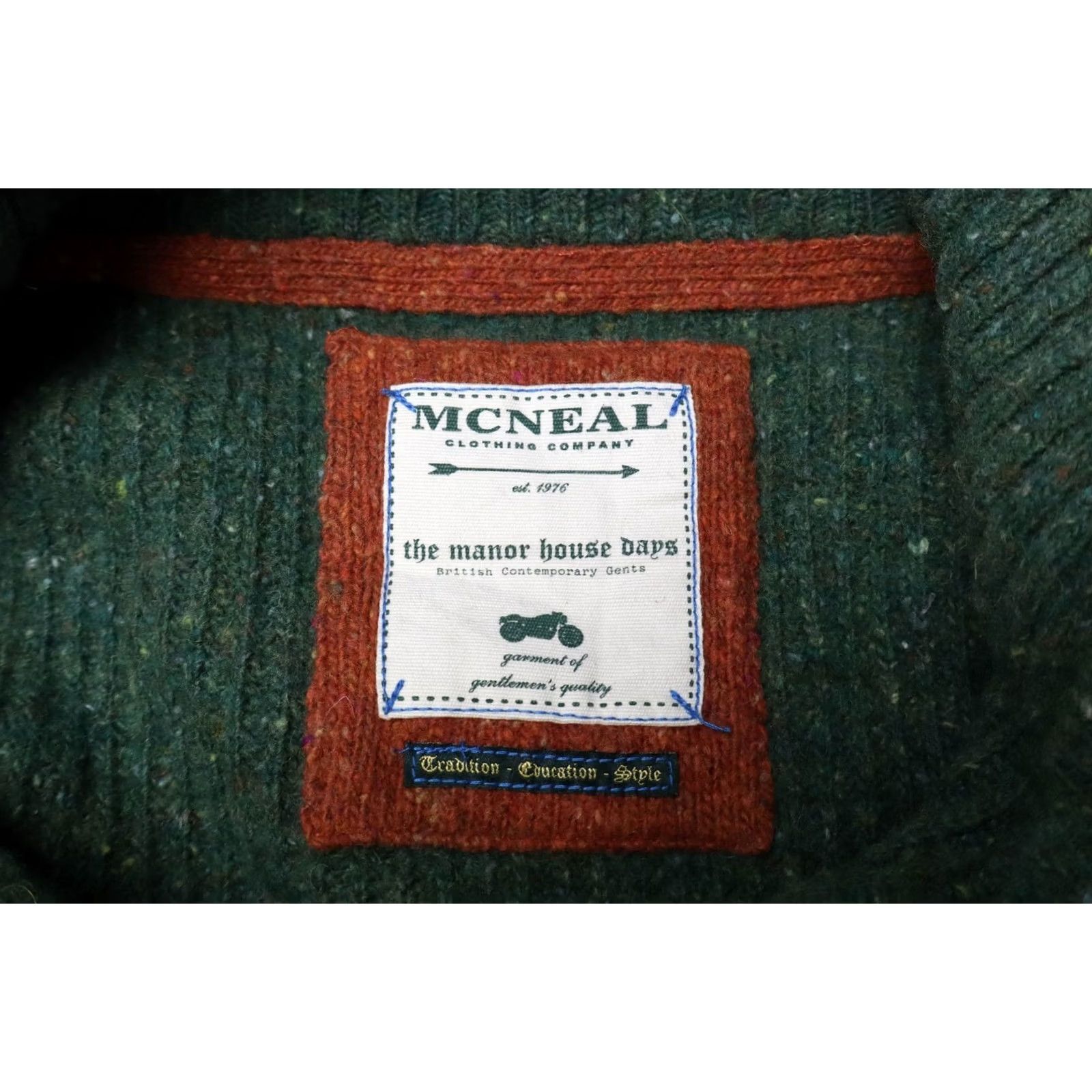 Vintage MCNEAL Jumper Men's LARGE Lambswool Blend Knitted Button Mock Neck Pullover Size US L / EU 52-54 / 3 - 7 Thumbnail