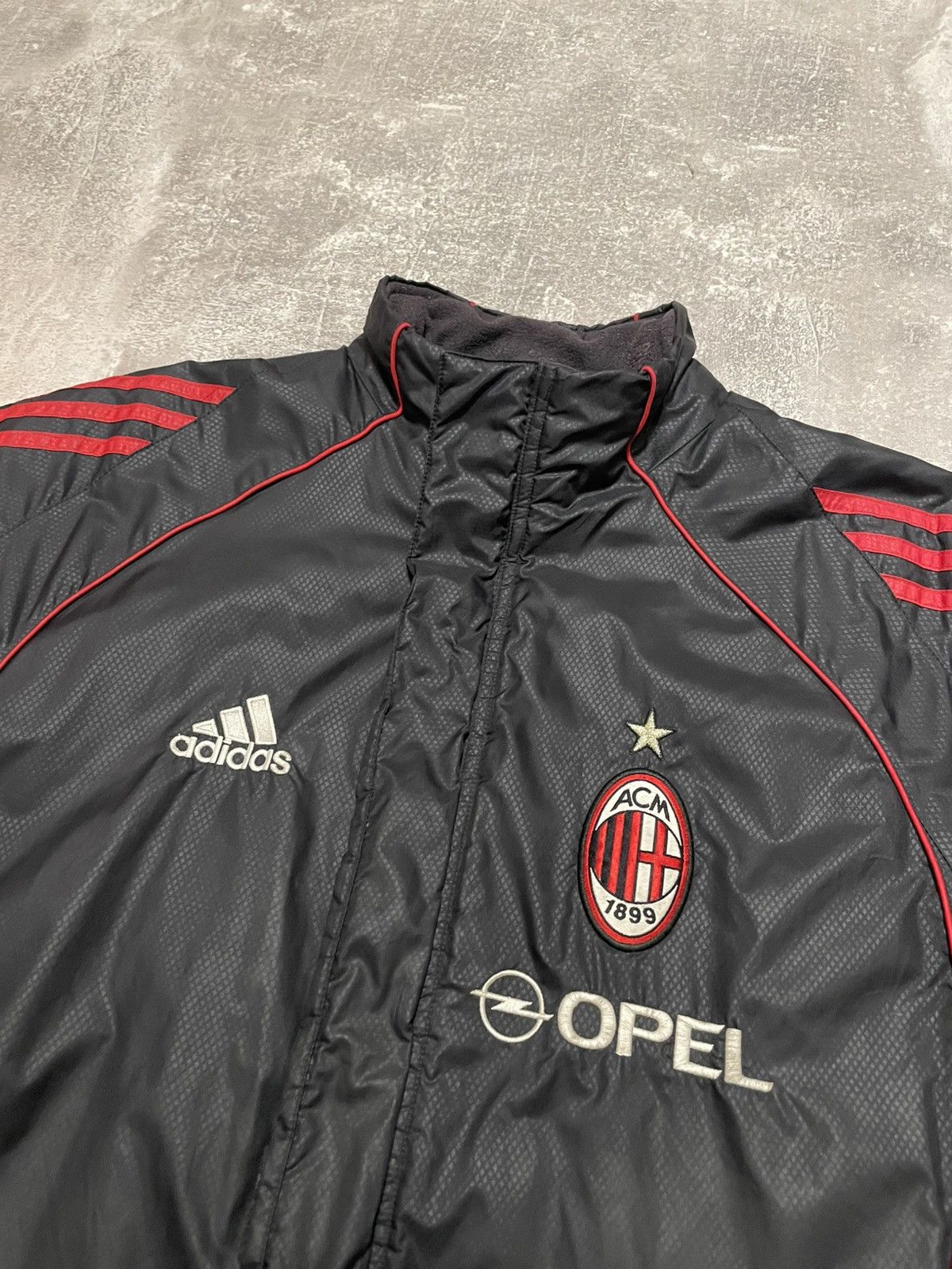 Adidas × Vintage Vintage Adidas AC Milan Soccer Jacket Parka Logo Opel Size US S / EU 44-46 / 1 - 3 Thumbnail