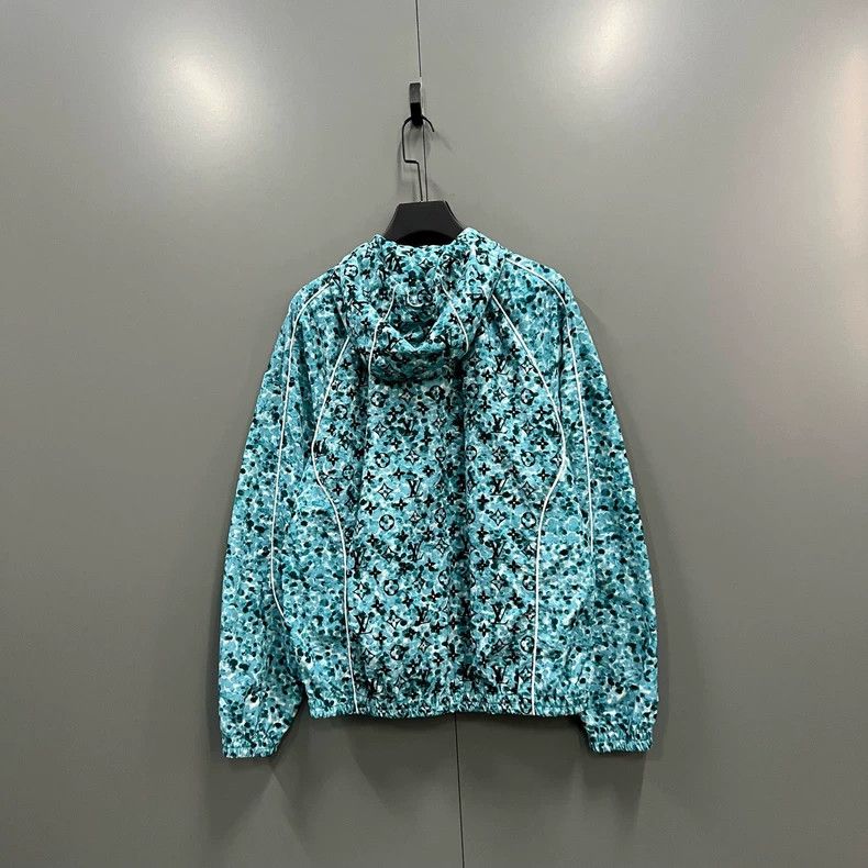 Louis Vuitton Louis Vuitton Blue hooded jacket with full logo jacket 2501 Size US S / EU 44-46 / 1 - 2 Thumbnail
