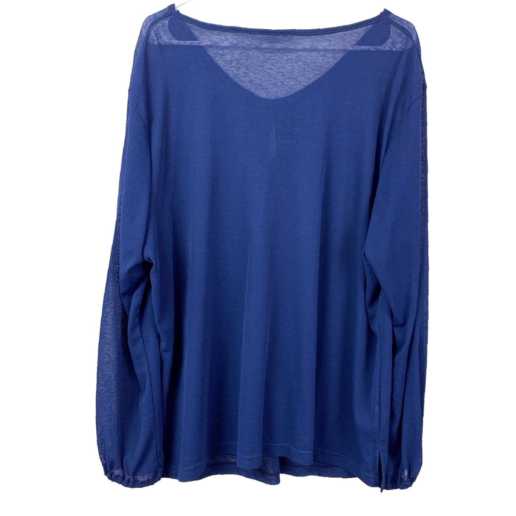 Faded Glory VINTAGE Faded Glory Boho Loose Keyhole Blue Shirt Blouse 2XL 48" Chest 24" Casual Long Sleeve Pullover Womens Blouse 90s Size XXL / US 16-18 / IT 52-54 - 5 Thumbnail