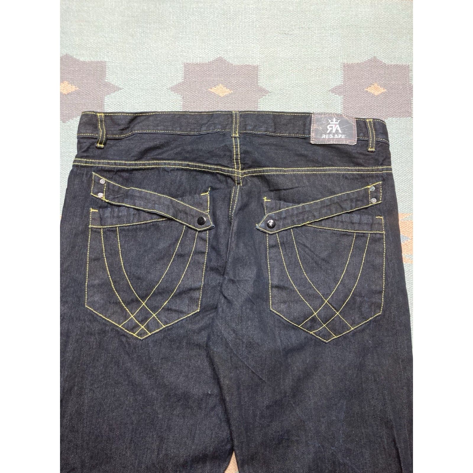 Vintage VINTAGE Red Ape Jeans Wide-Leg 42x34 Men Black Grunge Y2K Baggy Skater Size US 42 / EU 58 - 3 Thumbnail