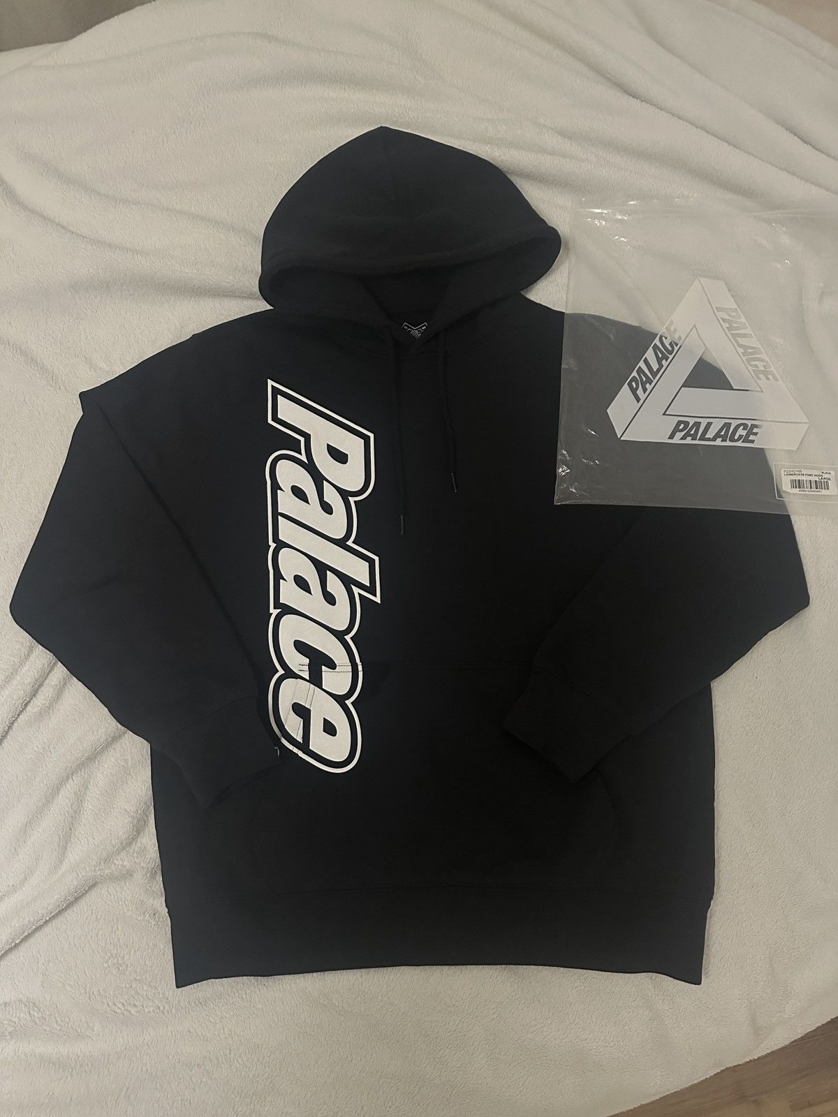 image of Palace Lowercase Font Hoodie in Black, Men's (Size Large)