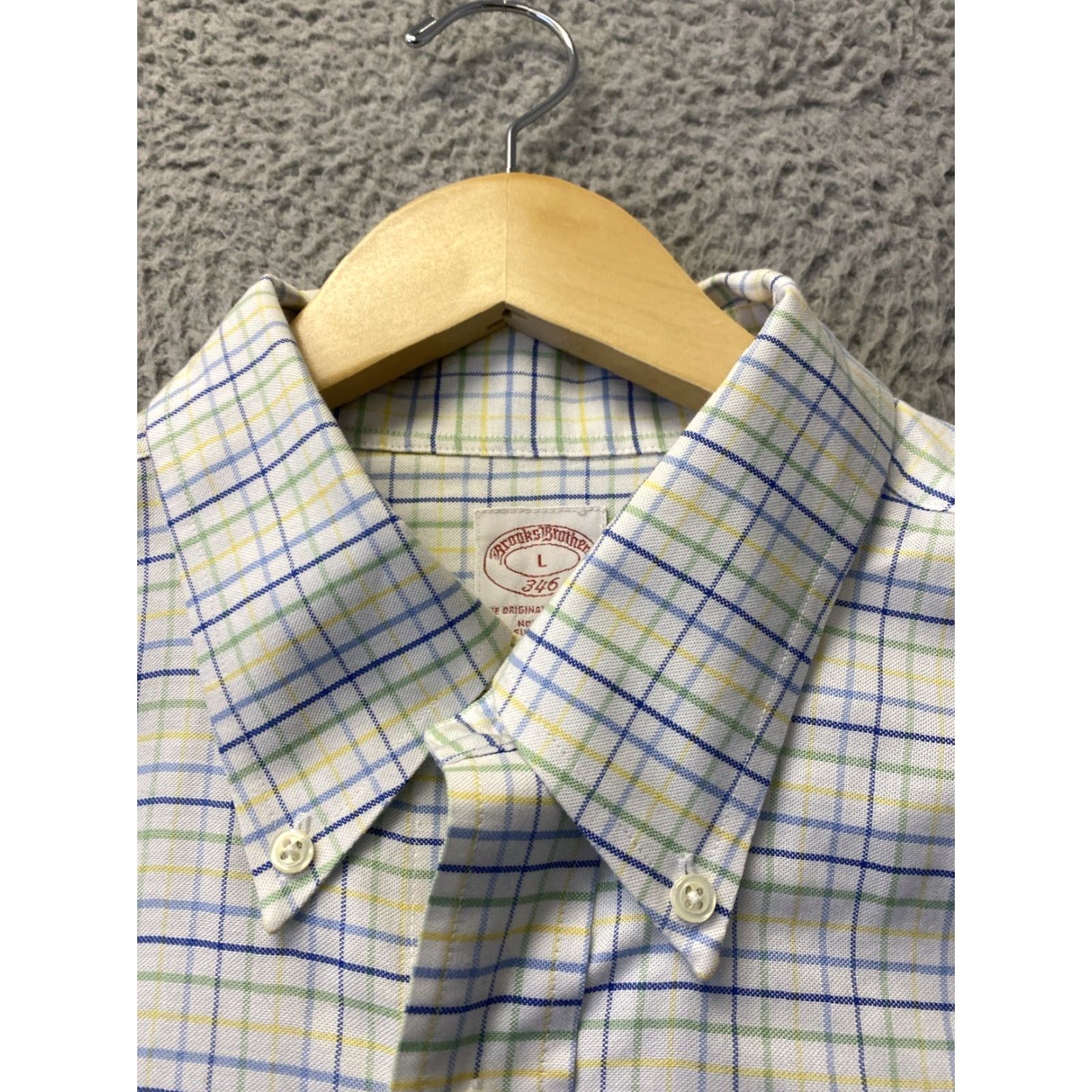 Brooks Brothers Brooks Brothers 346 Shirt Mens L Slim Fit White Plaid Long Sleeve Button Down Size US L / EU 52-54 / 3 - 3 Thumbnail