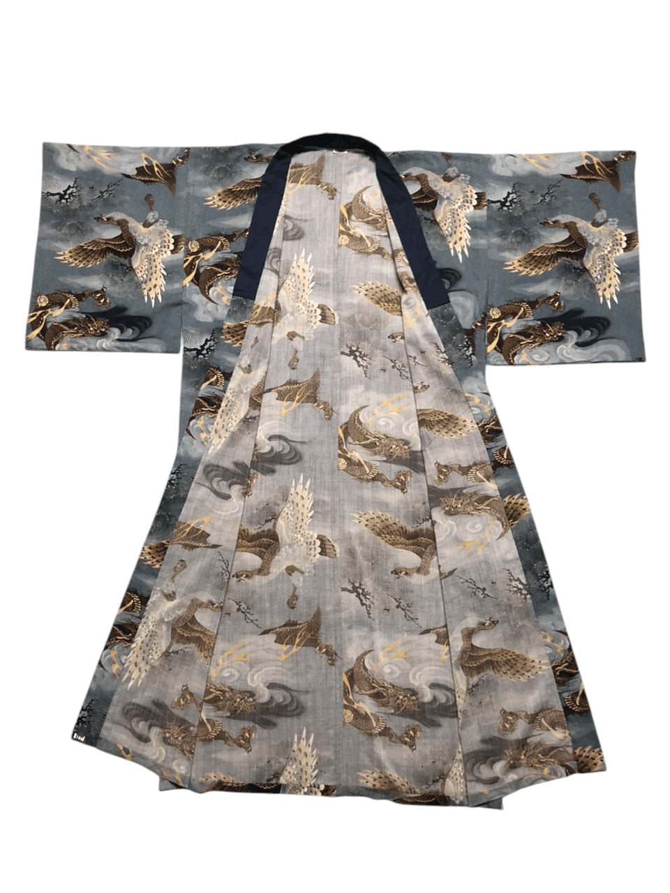 Japanese Brand Vintage Long Kimono Cardigan Dragon Fight With Bird Size US M / EU 48-50 / 2 - 3 Thumbnail