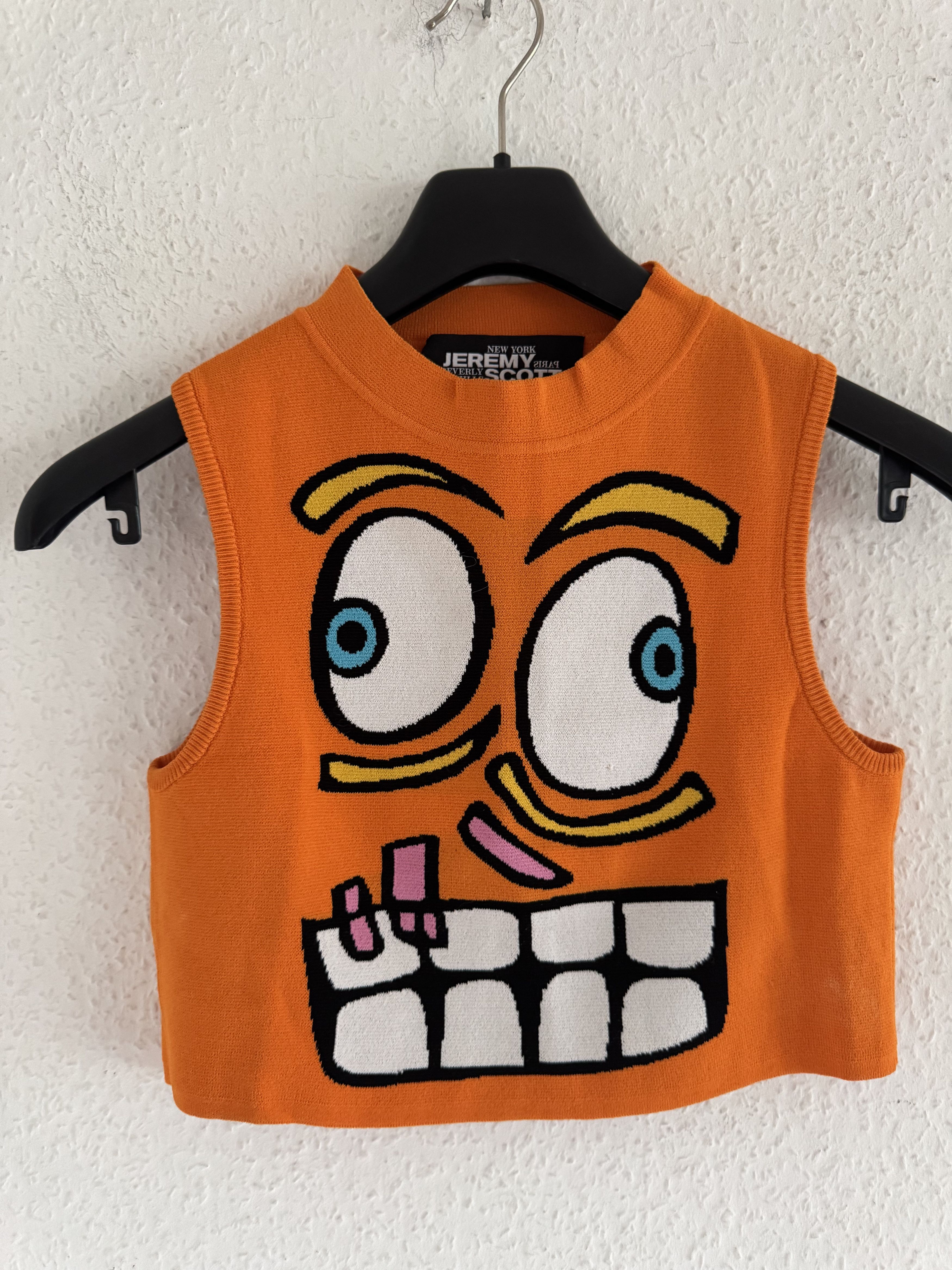 Jeremy Scott SS16 Face Print Crop Top Size XS / US 0-2 / IT 36-38 - 2 Thumbnail