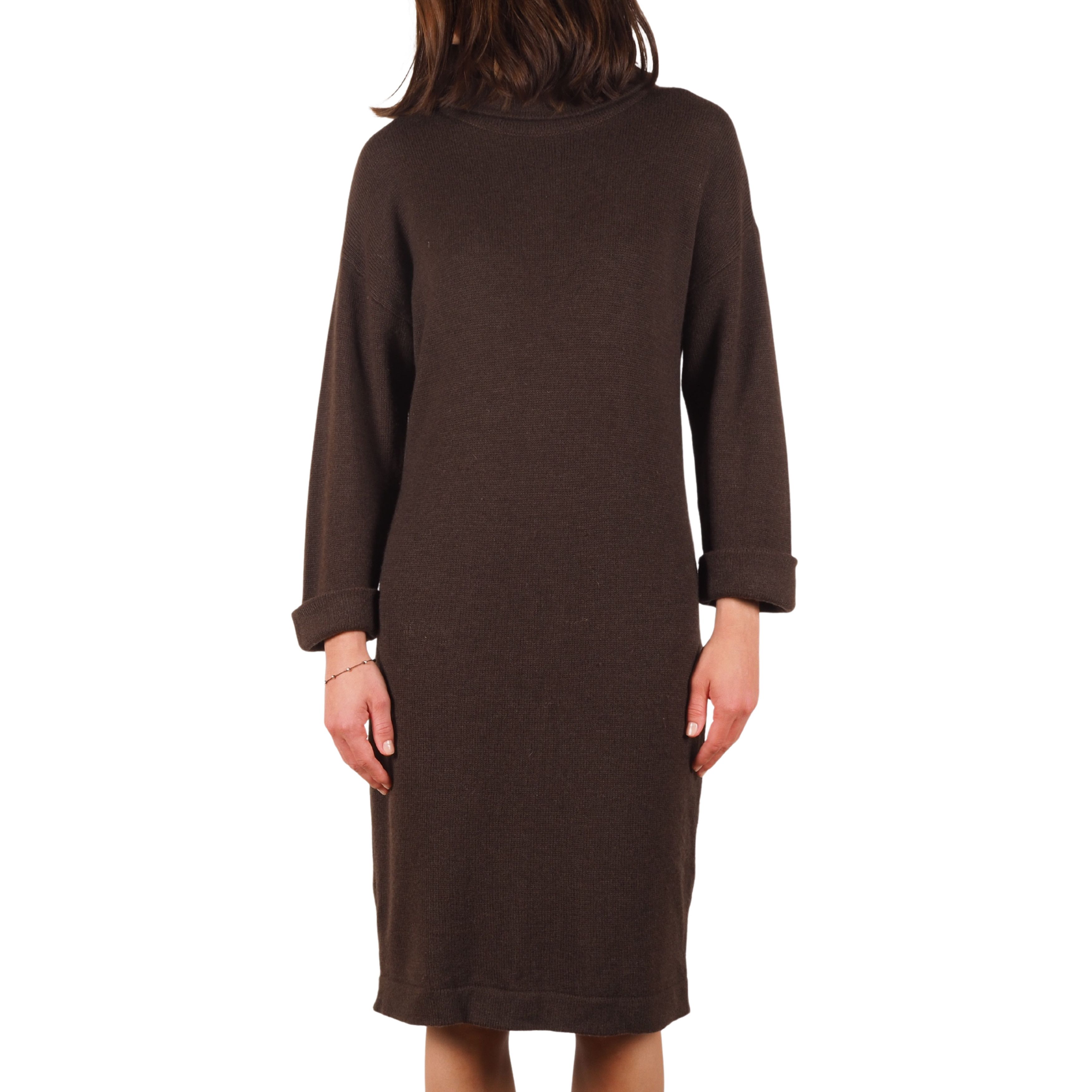 Purdey Vintage Brown Knit Sweater Dress Long Sleeve