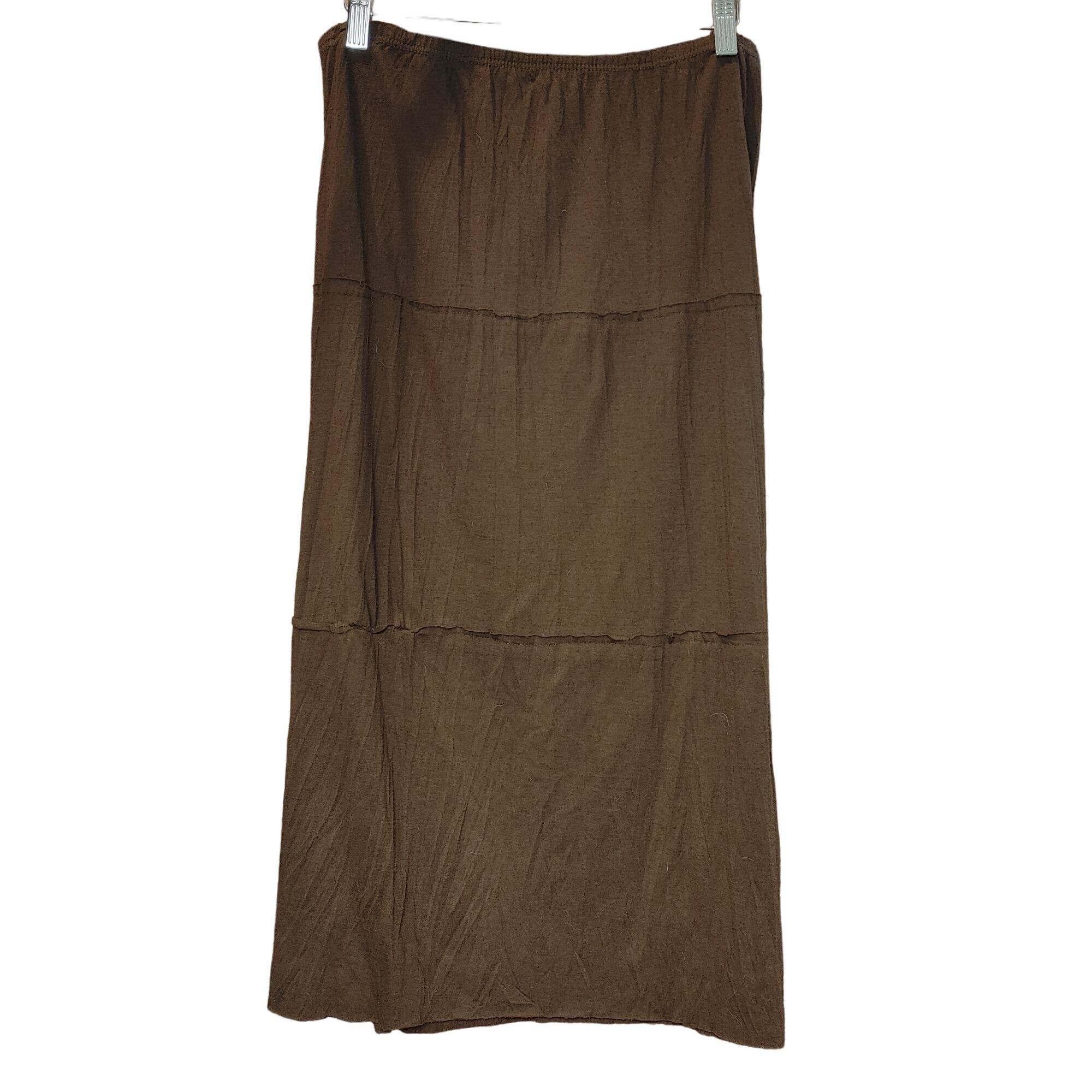 Other Love Me | Kiss Me Women's Brown Stretch Waist Long Skirt LG Size 38" / US 16 / IT 52 - 1 Thumbnail