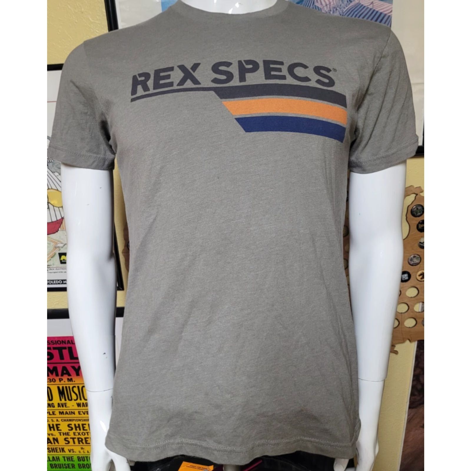 Vintage Rex Specs Dog Goggles Logo T Shirt Small Gray Cotton Short Sleeve Crew Neck Graphic Tee Men S Logo 90s? Size US S / EU 44-46 / 1 - 2 Thumbnail