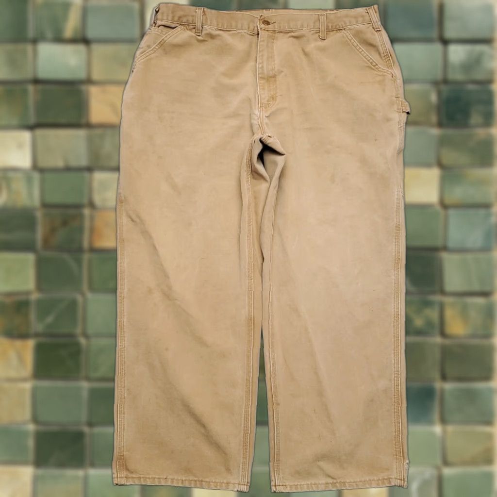 Carhartt VINTAGE Carhartt Pants Men 42x30 Faded Brown Canvas Carpenter Cargo B11 Workwear Size US 42 / EU 58 - 1 Thumbnail