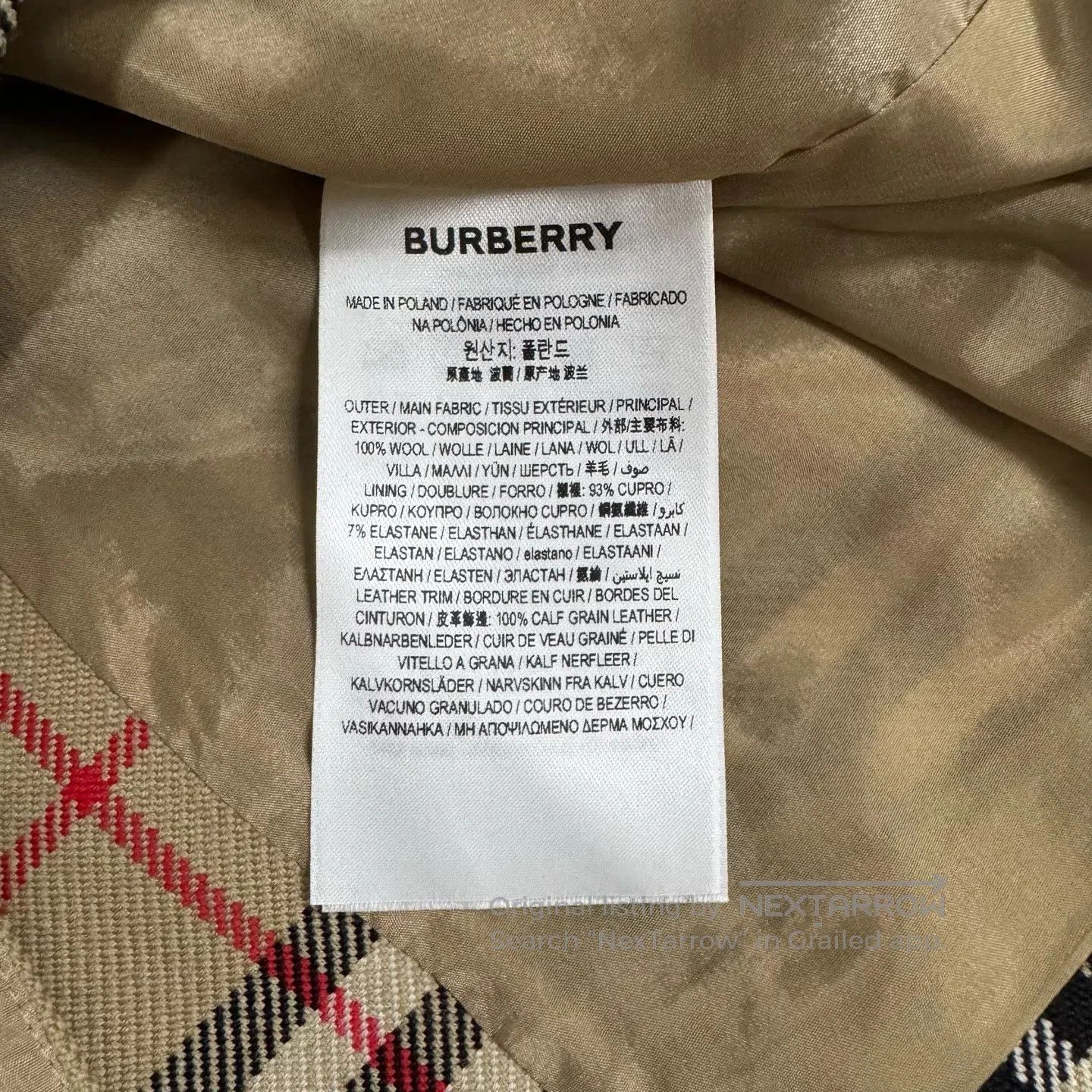 Burberry BURBERRY size 34 Grid-patterned leather buckle accessory f Size 26" / US 2 / IT 38 - 6 Thumbnail