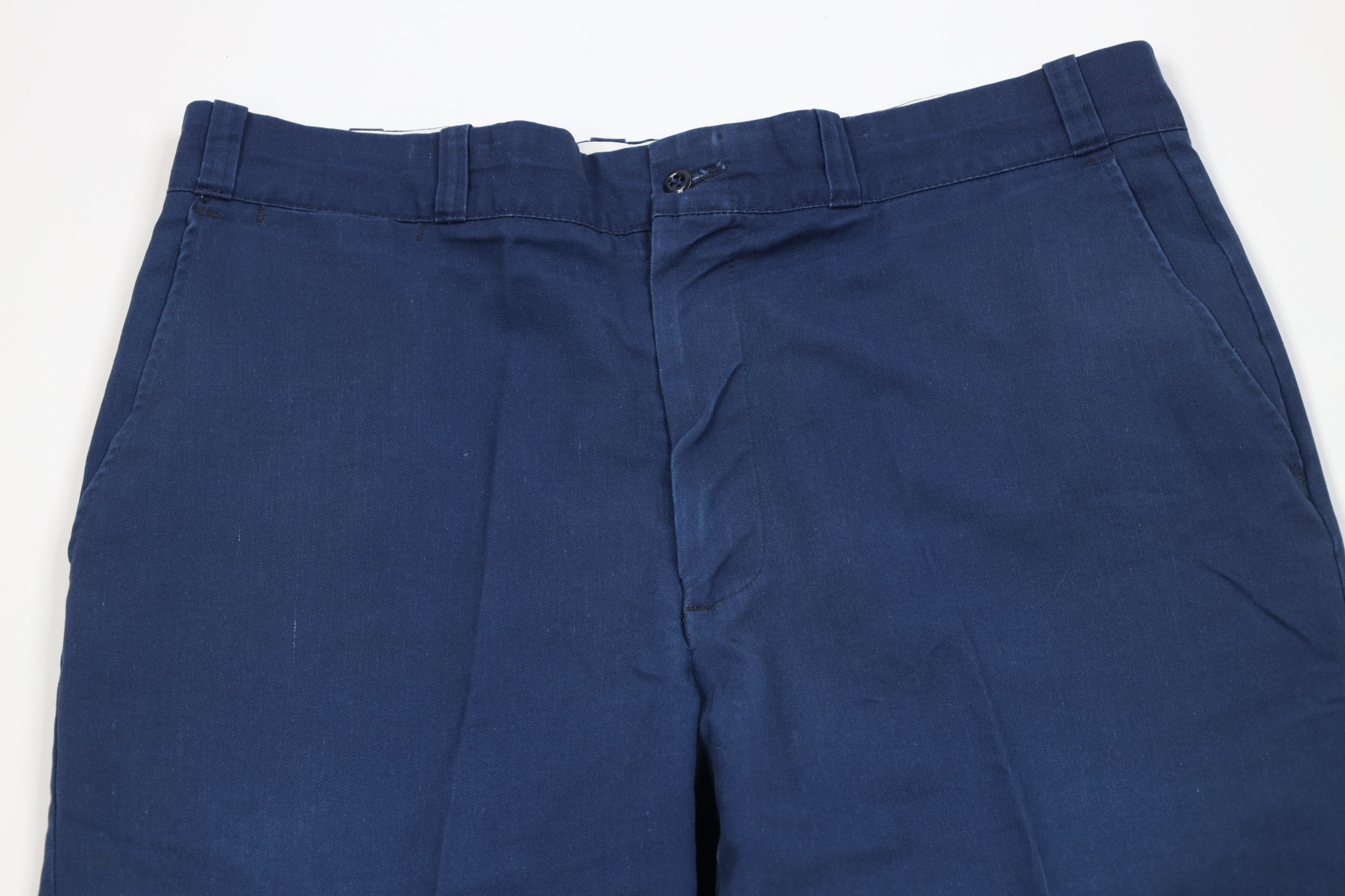 Vintage Vintage 70s Streetwear Wide Leg Pants Workwear Blue USA Size US 36 / EU 52 - 2 Thumbnail