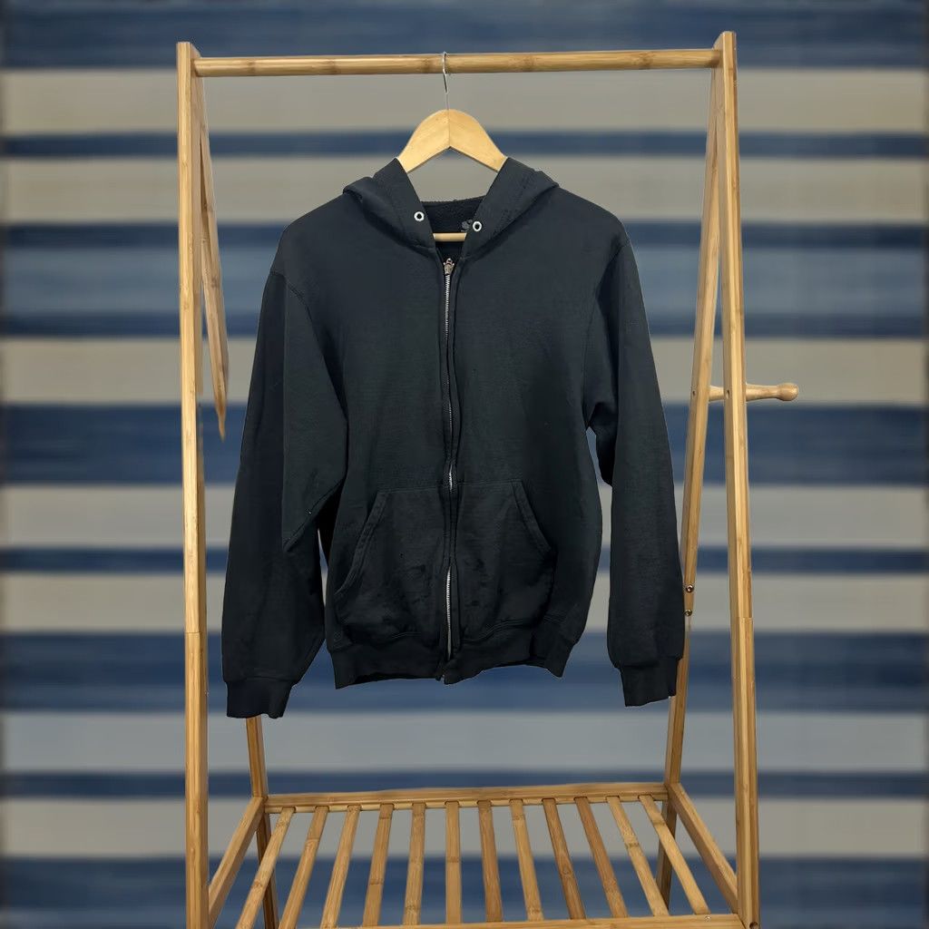 Fruit Of The Loom VTG Faded Grunge Distressed Worn Full Zip Hoodie Sweatshirt Size M Mens Black Full Zip Grunge Distressed Worn VTG Hoodie Sweatshirt M Black Mens Size US M / EU 48-50 / 2 - 1 Thumbnail