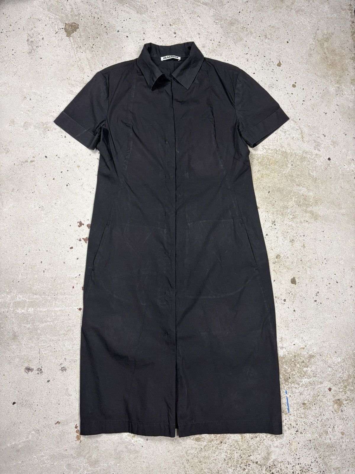 Jil Sander Jil Sander Black Shirtdress Midi Button Up Size XS / US 0-2 / IT 36-38 - 1 Thumbnail