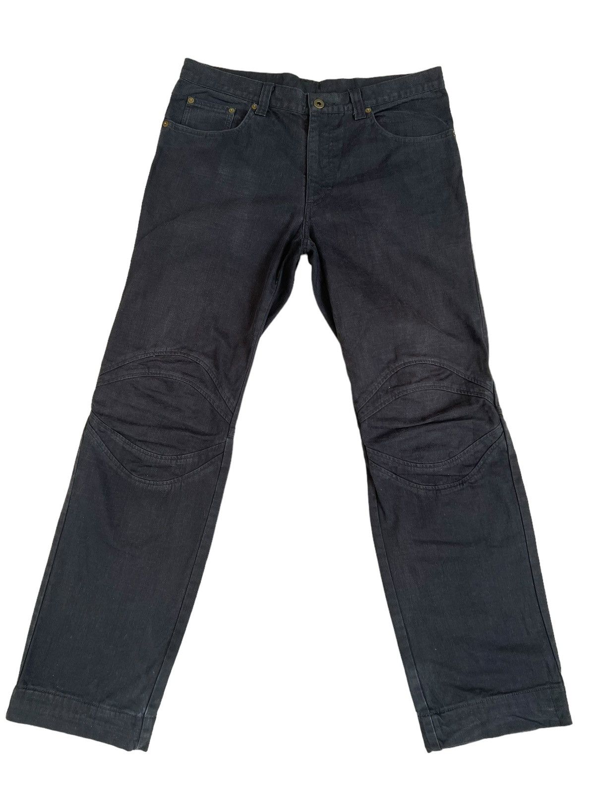 Designer Vintage MANIAC WORKS Japan Knee Patch Fade Black Pant Size US 34 / EU 50 - 1 Thumbnail