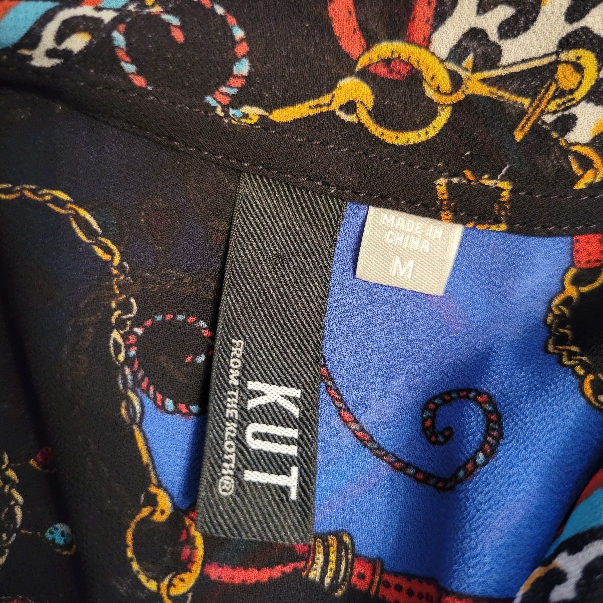 Other Kut from the Kloth M Leopard Chain Print Bow Neck Blouse Pro Size M / US 6-8 / IT 42-44 - 2 Thumbnail
