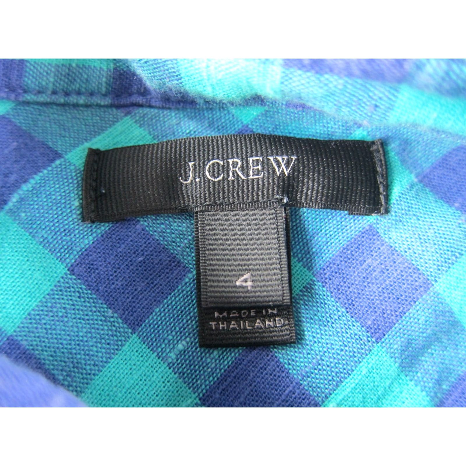 J.Crew J.CREW Blue Purple Plaid 100% Cotton Long Sleeve Collar Pullover Blouse Women 4 Size S / US 4 / IT 40 - 3 Thumbnail