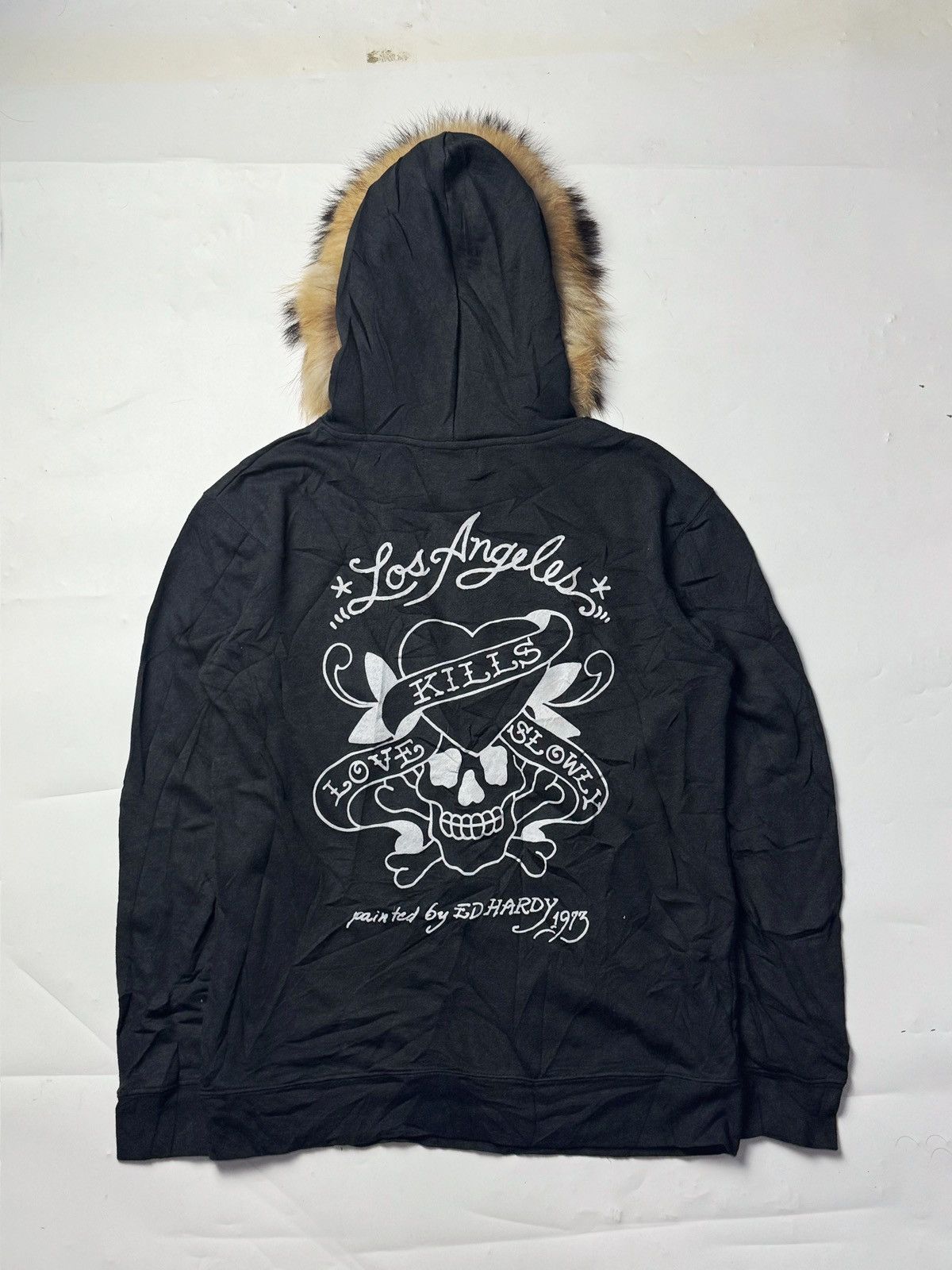 If Six Was Nine × Japanese Brand × Le Grande Bleu (L.G.B.) Fur Hoodie Skulls Ed Hardy Japanese Ifisx Lgb Styled Size US M / EU 48-50 / 2 - 1 Thumbnail