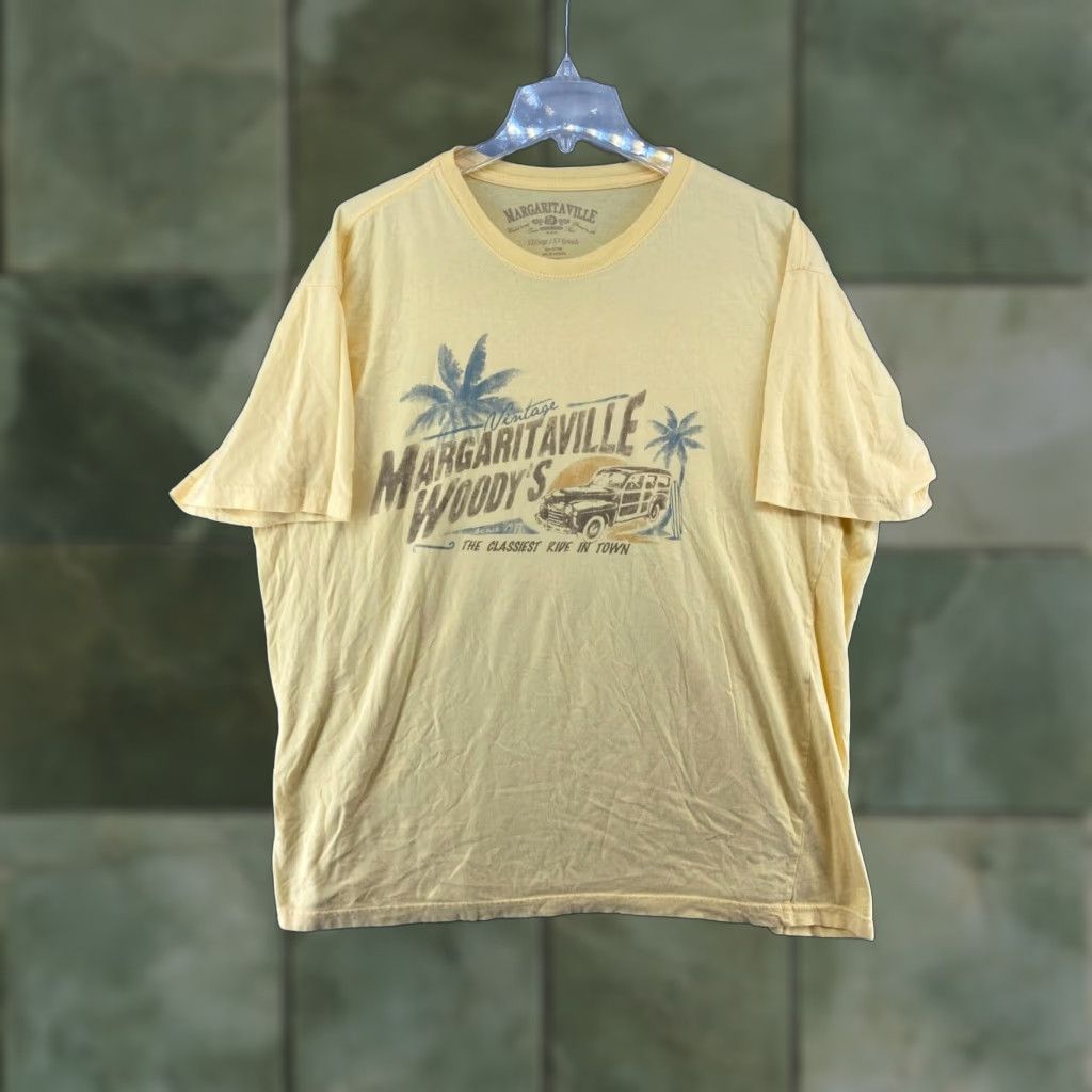 Vintage Margaritaville TShirt Mens 2XL Yellow Graphic Print Crew Neck Short Sleeve Cotton Jersey Shirt Size US XXL / EU 58 / 5 - 1 Thumbnail