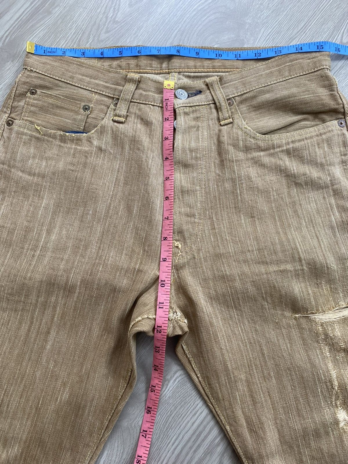 Sugar Cane Vintage Sugar Cane Okinawa Selvedge Distressed Jeans Size US 30 / EU 46 - 22 Thumbnail