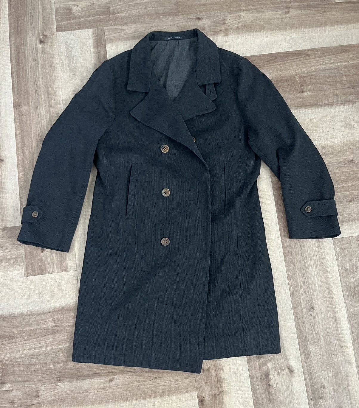 Luigi Bianchi Black herringbone coat Size US M / EU 48-50 / 2 - 1 Thumbnail