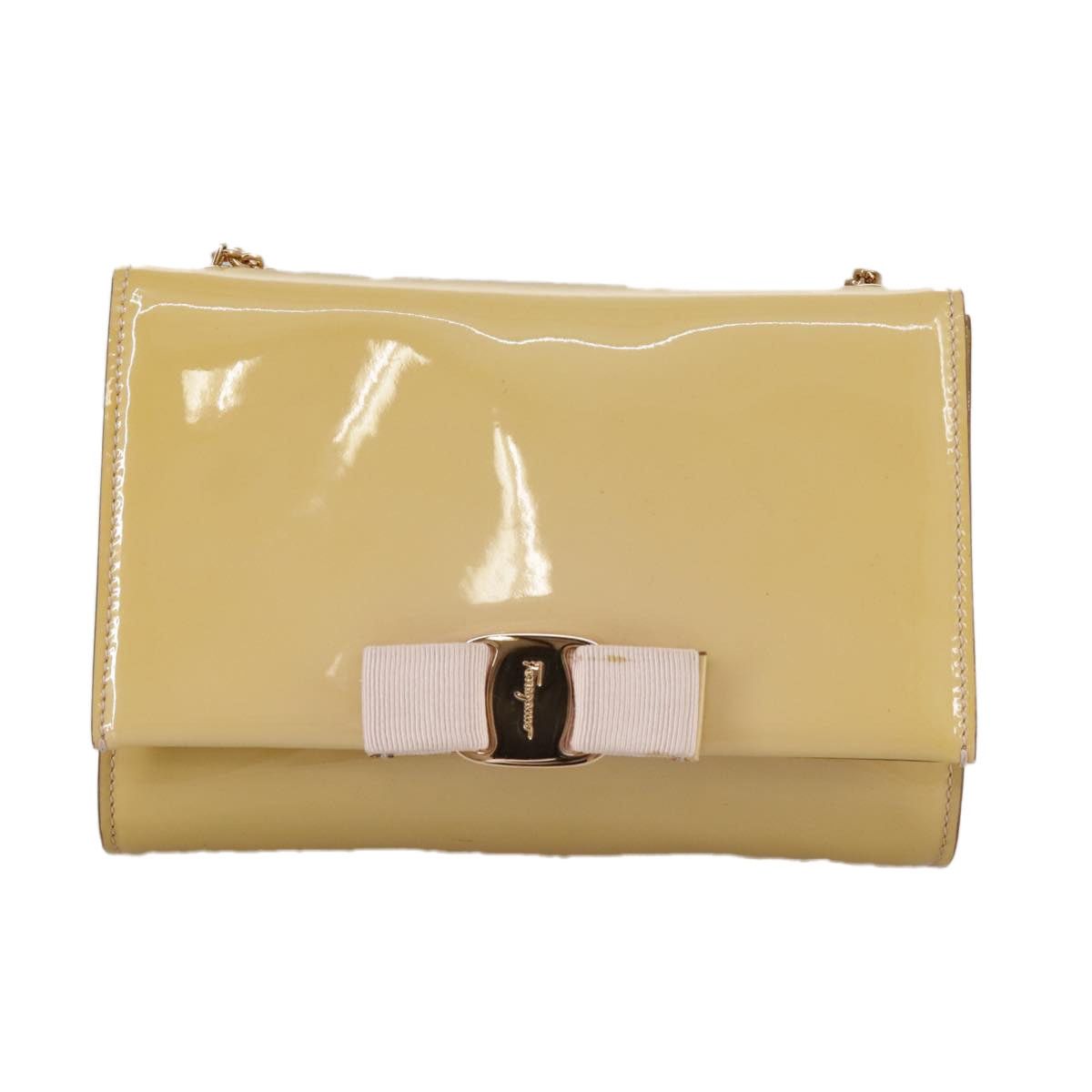 Salvatore Ferragamo Salvatore Ferragamo Chain Shoulder Bag Enamel Yellow Size ONE SIZE - 2 Thumbnail