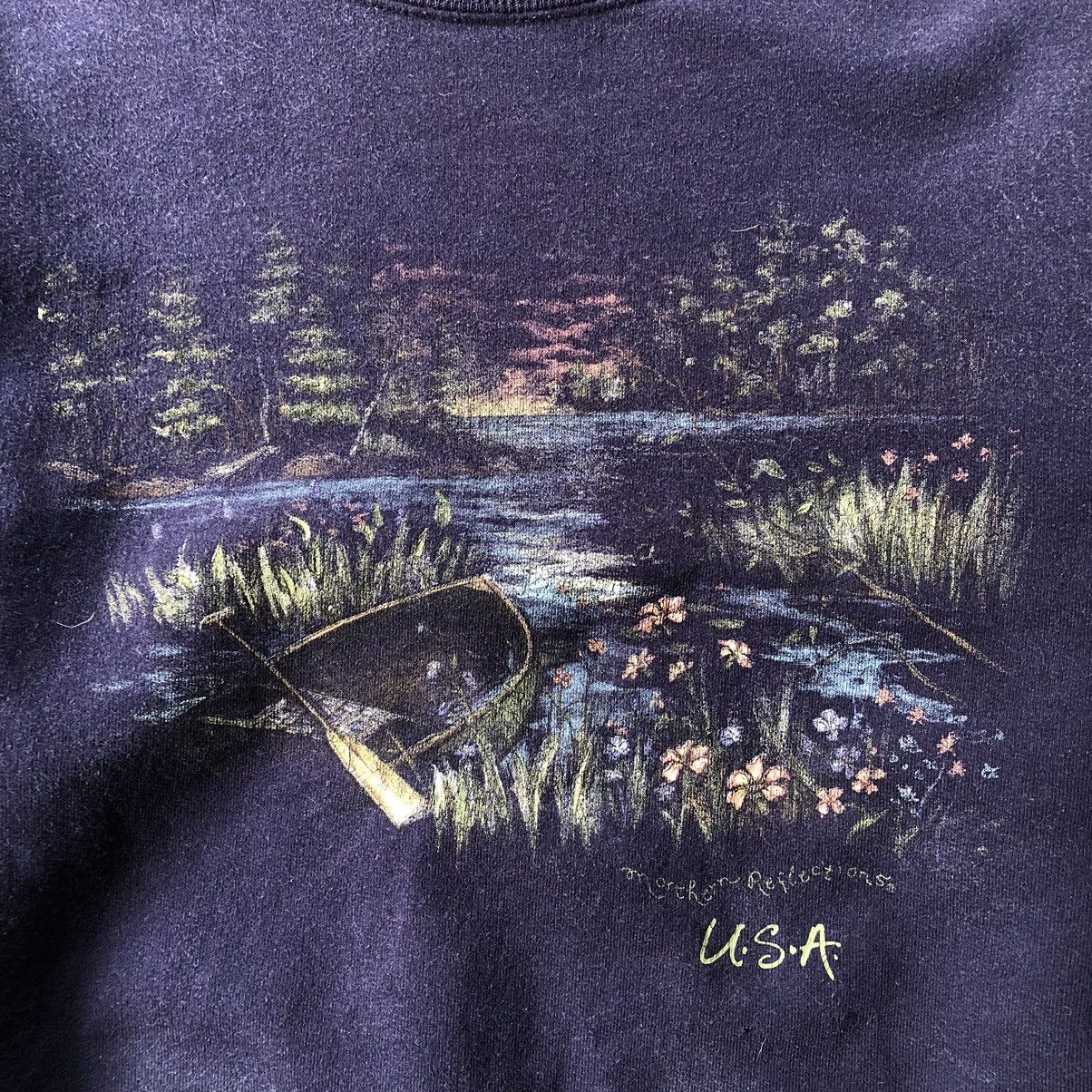Northern Reflections × Vintage NORTHEN REFLECTIONS Nice Photoprint Sweatshirt Size US L / EU 52-54 / 3 - 5 Thumbnail