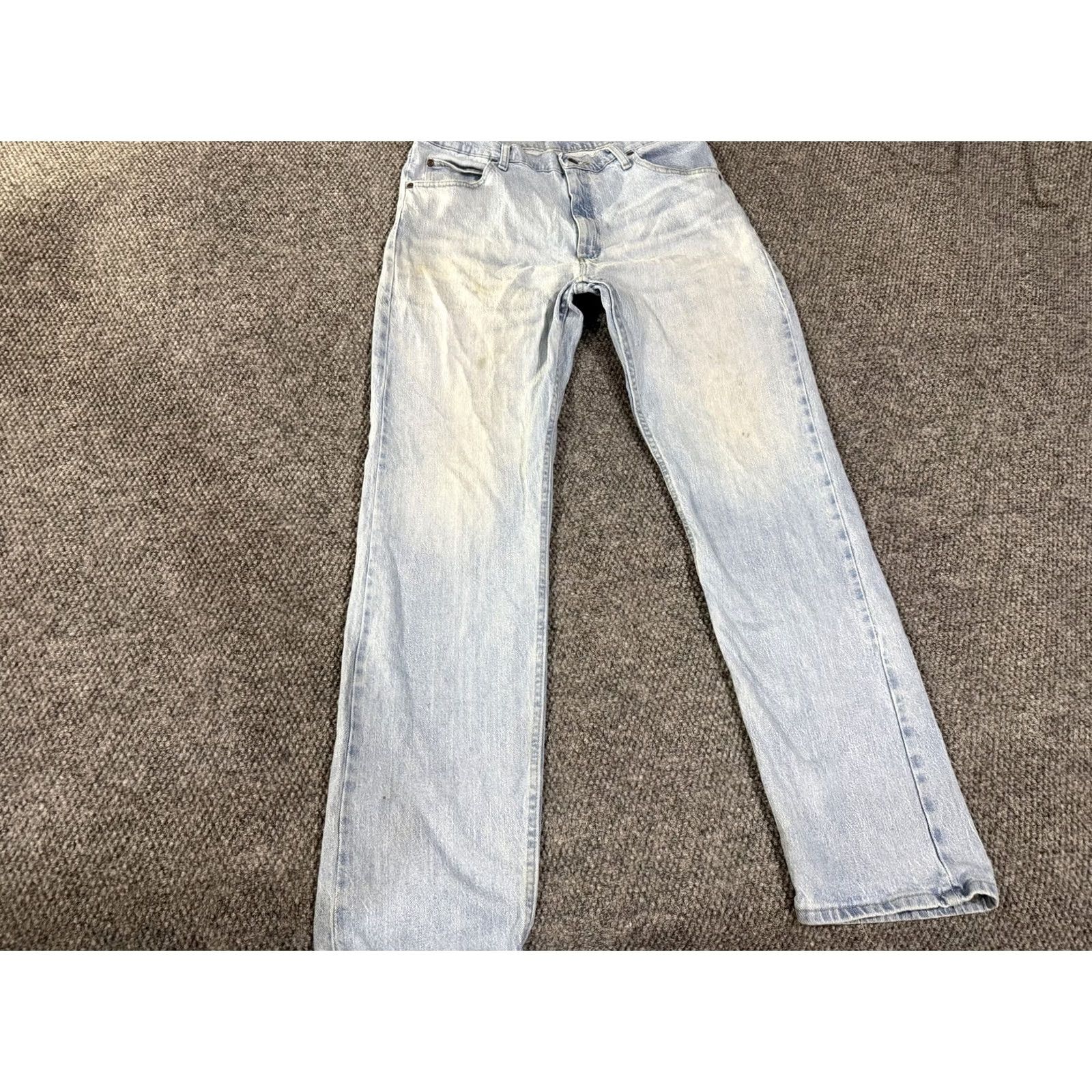 Wrangler Wrangler Jeans Mens 36x34 Blue Light Wash Regular Straight Stretch Denim Jeans Java Size US 36 / EU 52 - 2 Thumbnail