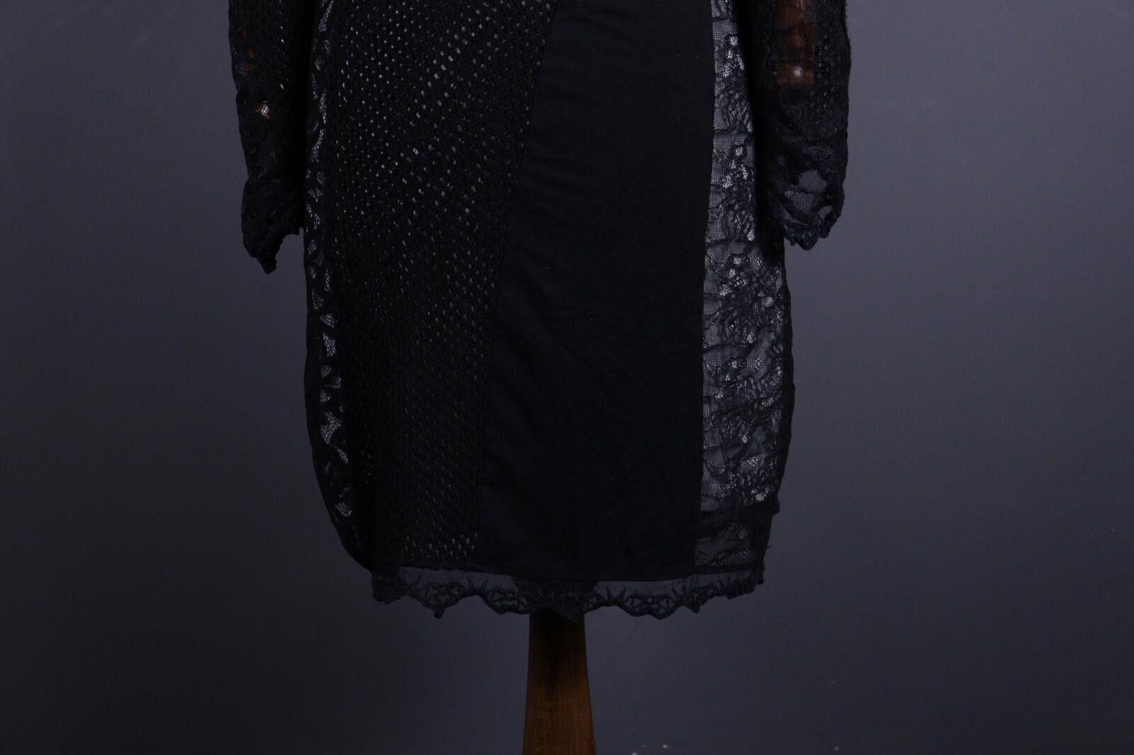 Designer Elisa Cavaletti Sono Italiano Black Knit Shift Dress SzM Size M / US 6-8 / IT 42-44 - 8 Thumbnail