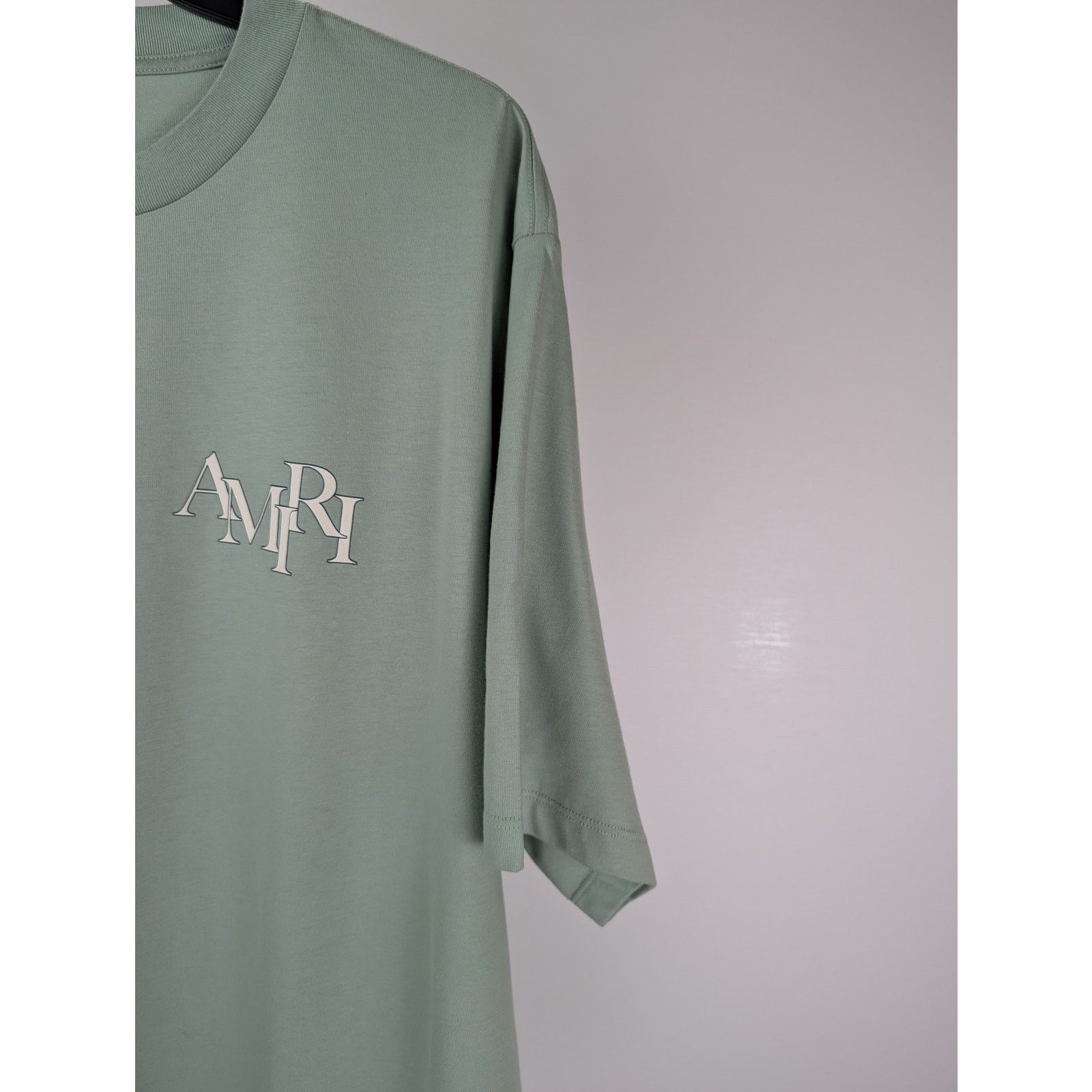 Amiri o1rshd1 Amiri Staggered Logo Tee T-Shirt in Frosty Green 3XL Size US XXL / EU 58 / 5 - 4 Thumbnail